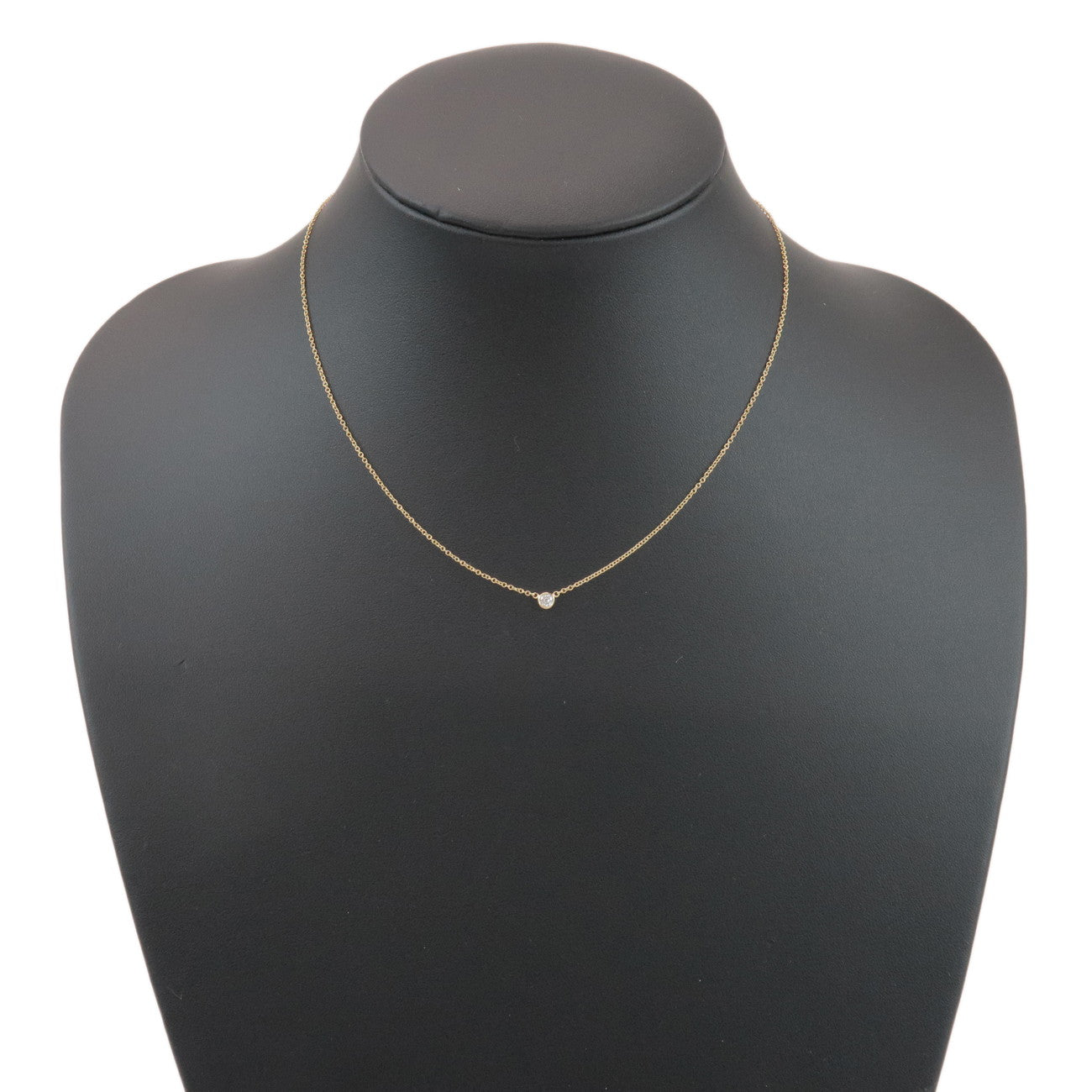 Tiffany & Co By The Yard 1P Diamond Necklace K18 750YG Yellow Gold