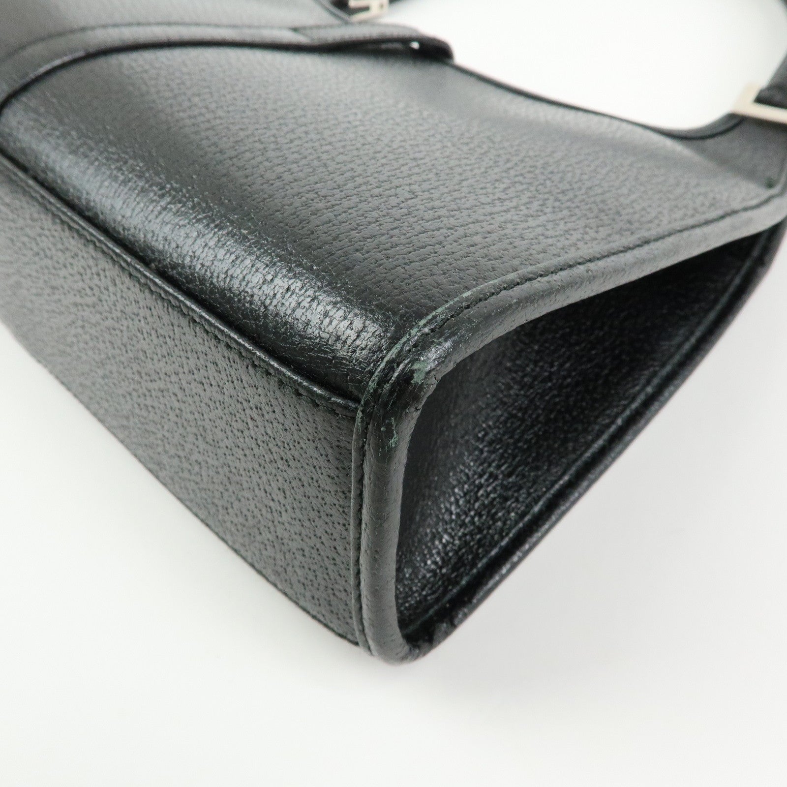 GUCCI Jackie GG Canvas Leather Shoulder Bag Hand Bag Black 002.1068