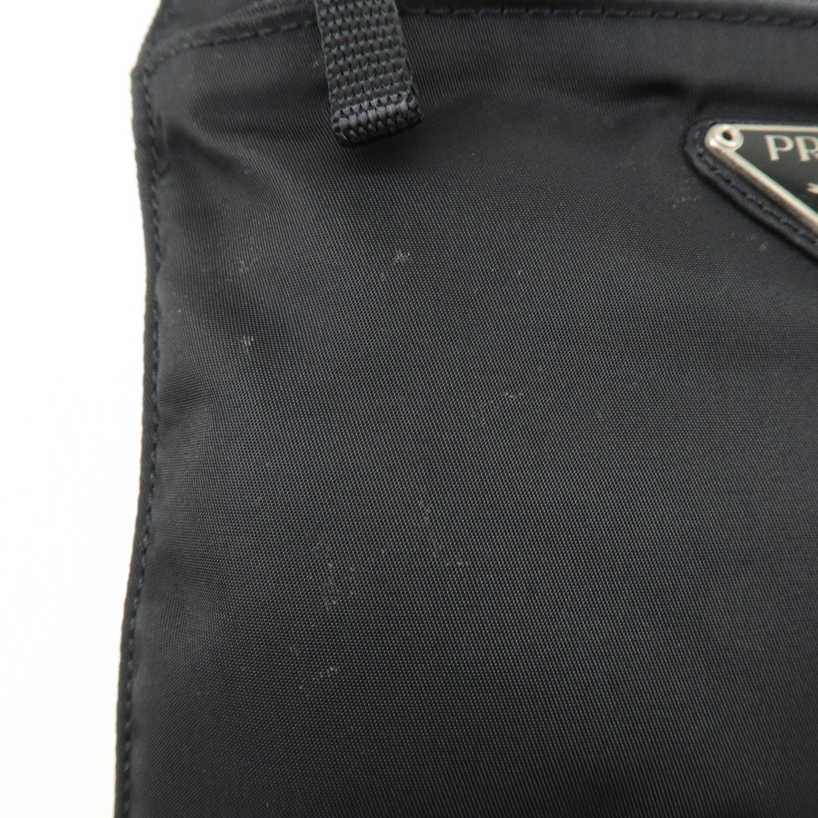 PRADA Triangle Logo Nylon Shoulder Bag Crossbody Bag Black B7372