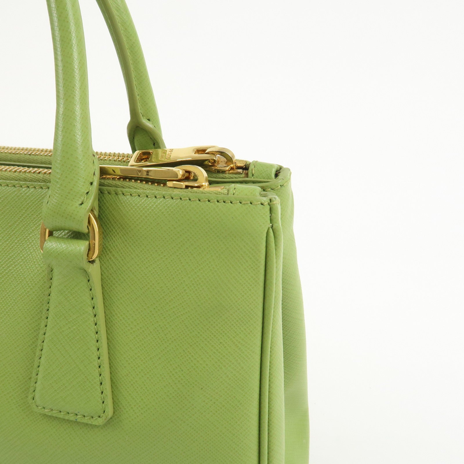 PRADA Galleria 2WAY Bag Hand Bag Shoulder Bag Light Green BN2316