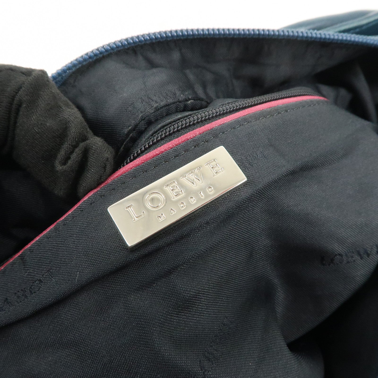 LOEWE Nappa Leather Shoulder Bag Hand Bag Blue Pink