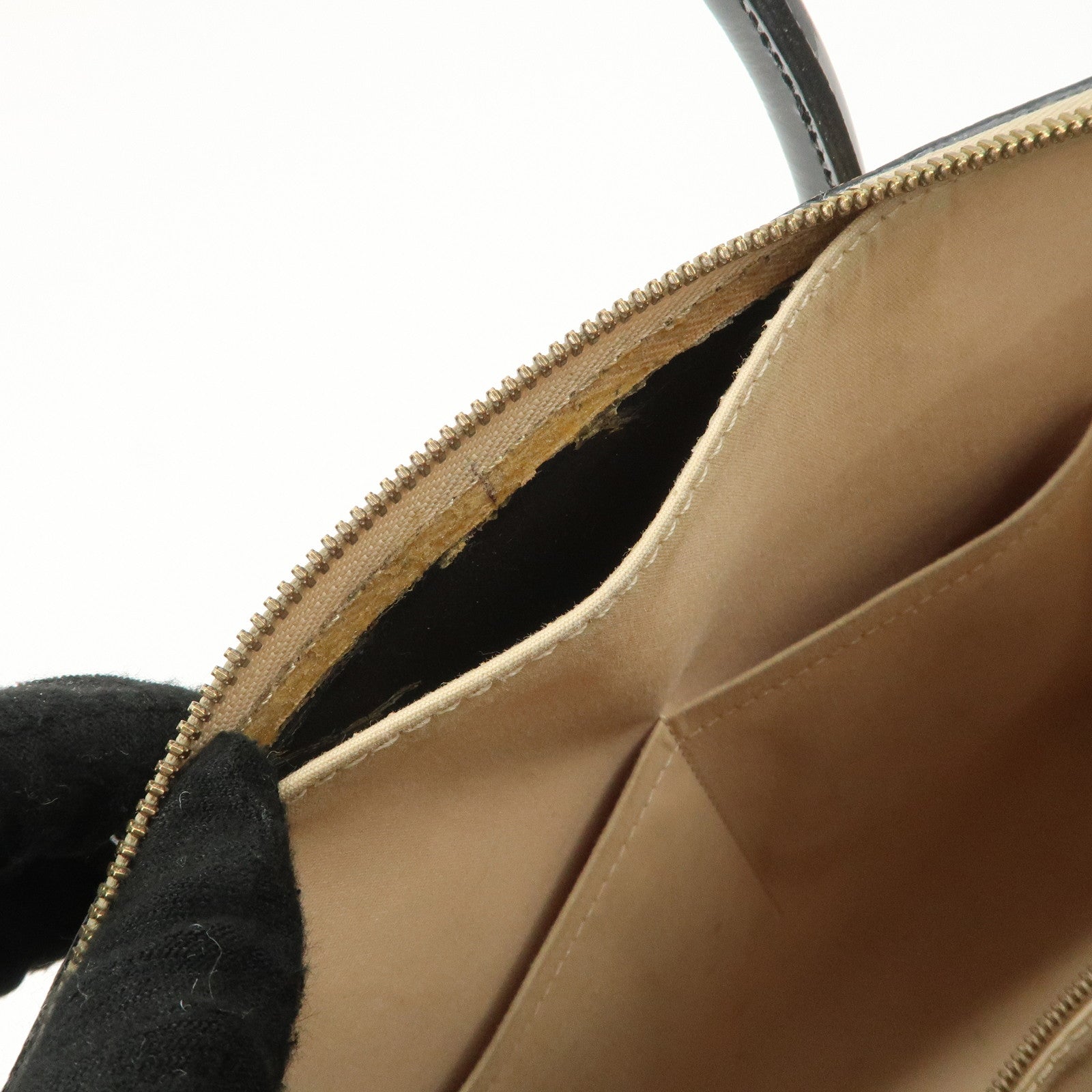 Louis Vuitton Monogram Verni Lockit PM Hand Bag Dune M90251 Used