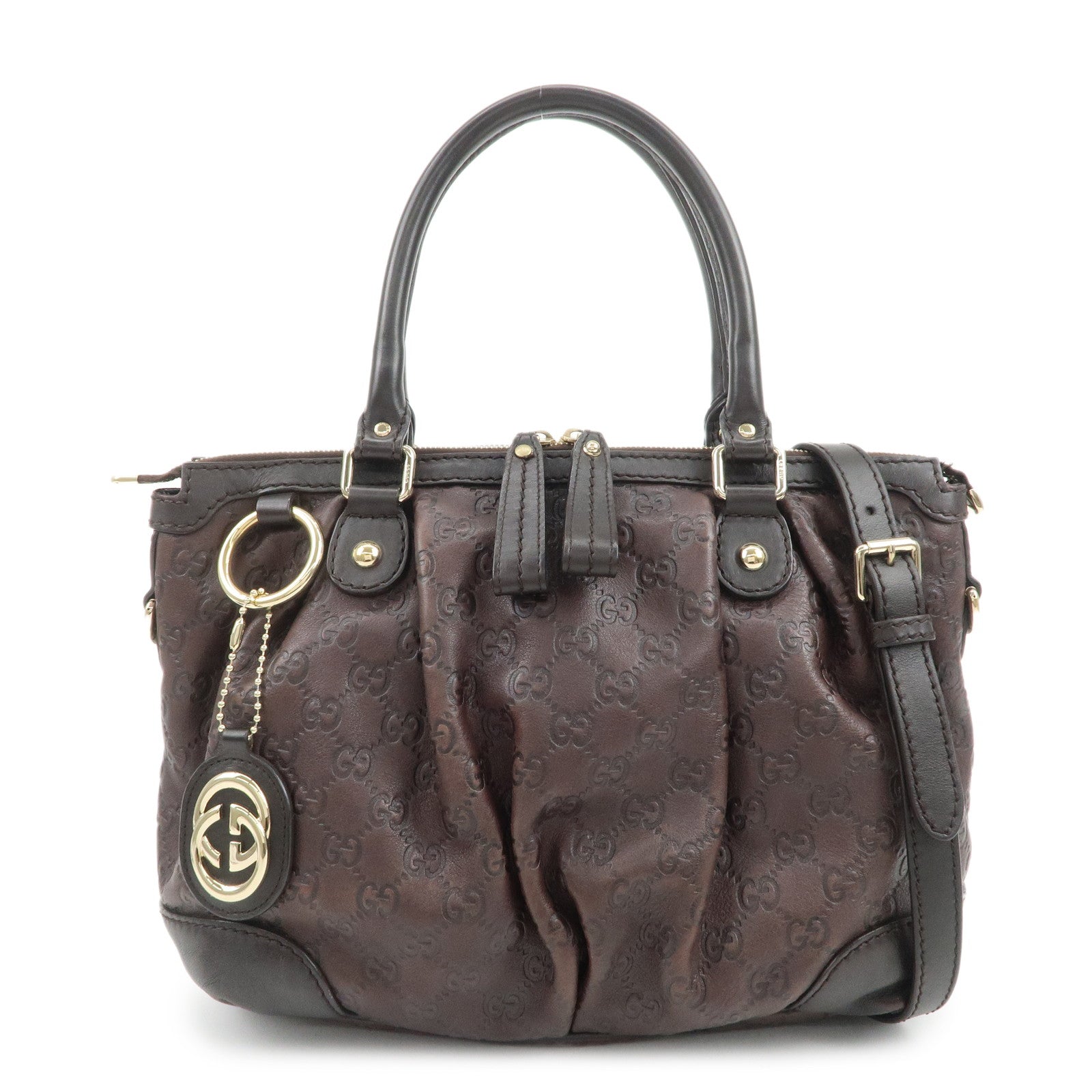 GUCCI Sukey Interlocking G Guccissima 2Way Shoulder Hand Bag 247902