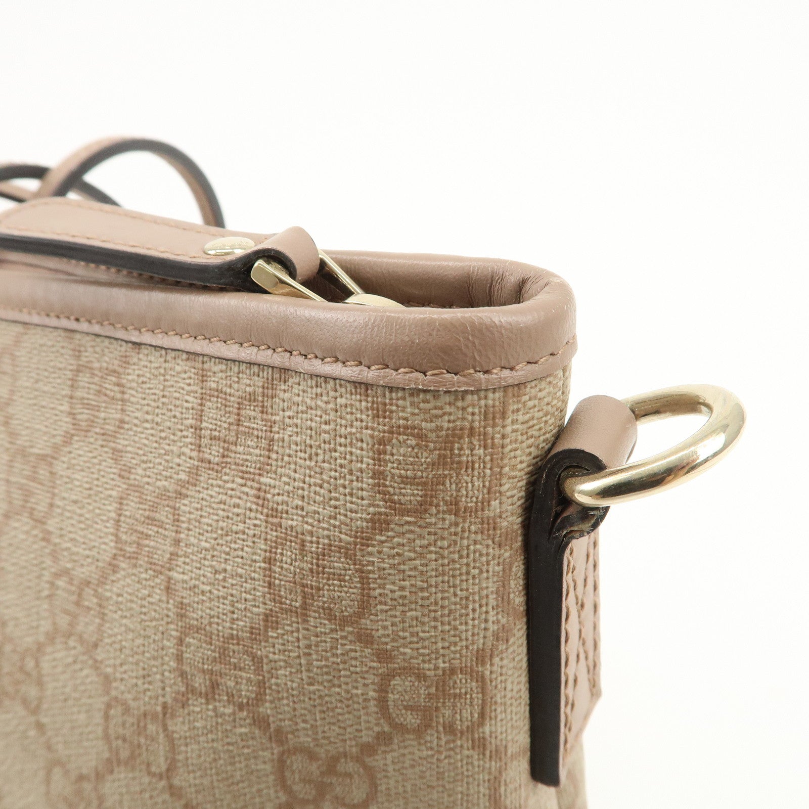 GUCCI GG Supreme 2WAY Bag Tote Bag Shoulder Bag Pink 353437