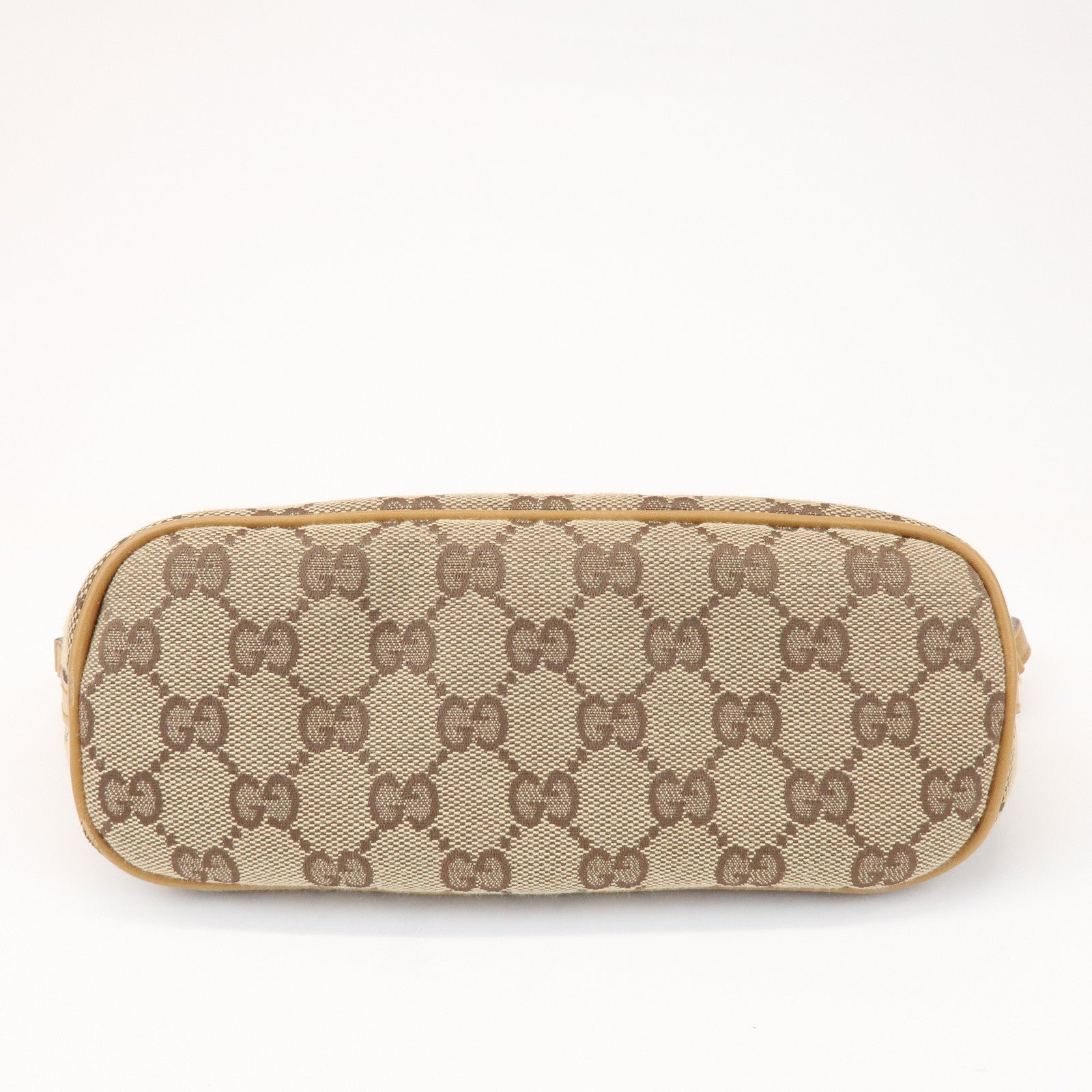 GUCCI Boat Bag GG Canvas Leather Accessory Pouch Hand Bag 039・1103