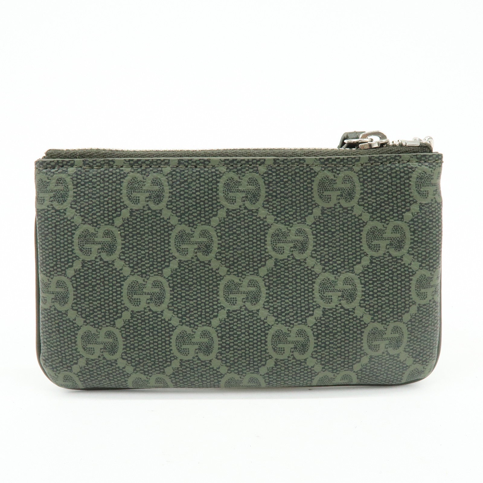 GUCCI Trim GG Supreme PVC Coin Case Card Case Khaki