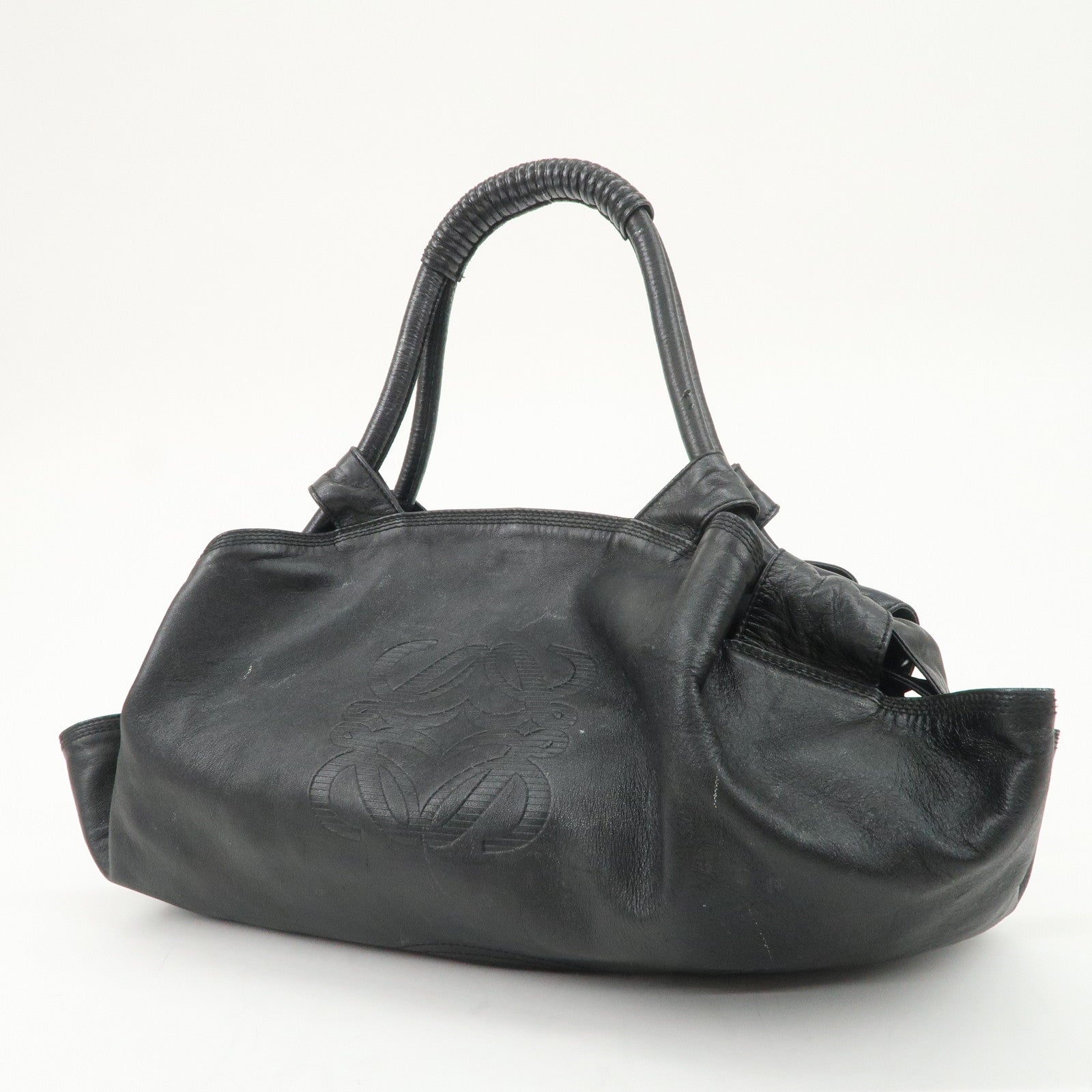 LOEWE Anagram Nappa Aire Leather Hand Bag Shoulder Bag Black