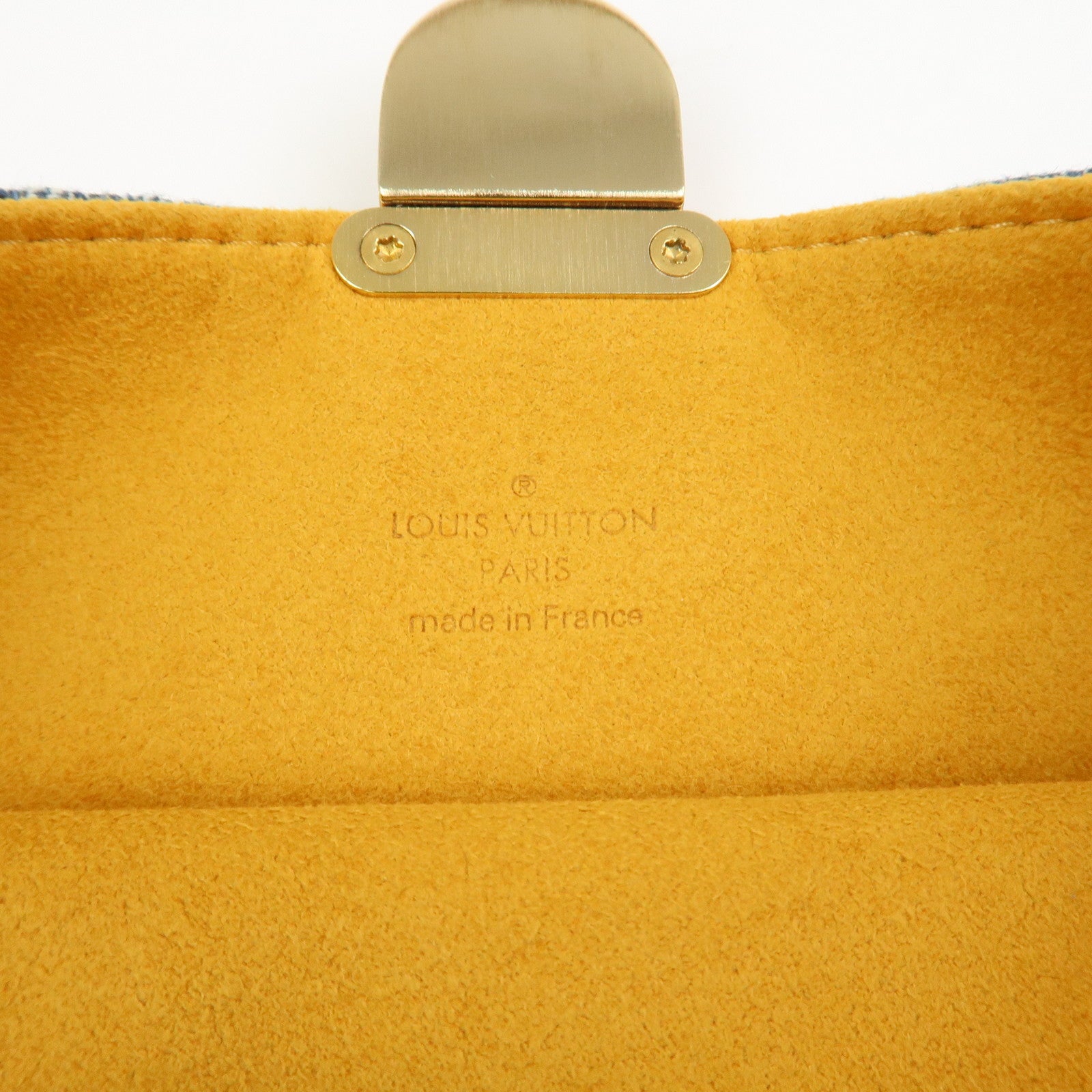 Louis Vuitton Monogram Denim Pochette Plat Pouch Clutch Bag M95007