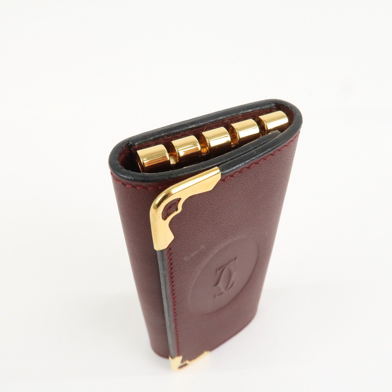 Cartier Must de Cartier Must Line Leather 4 Rings Key Case Bordeaux