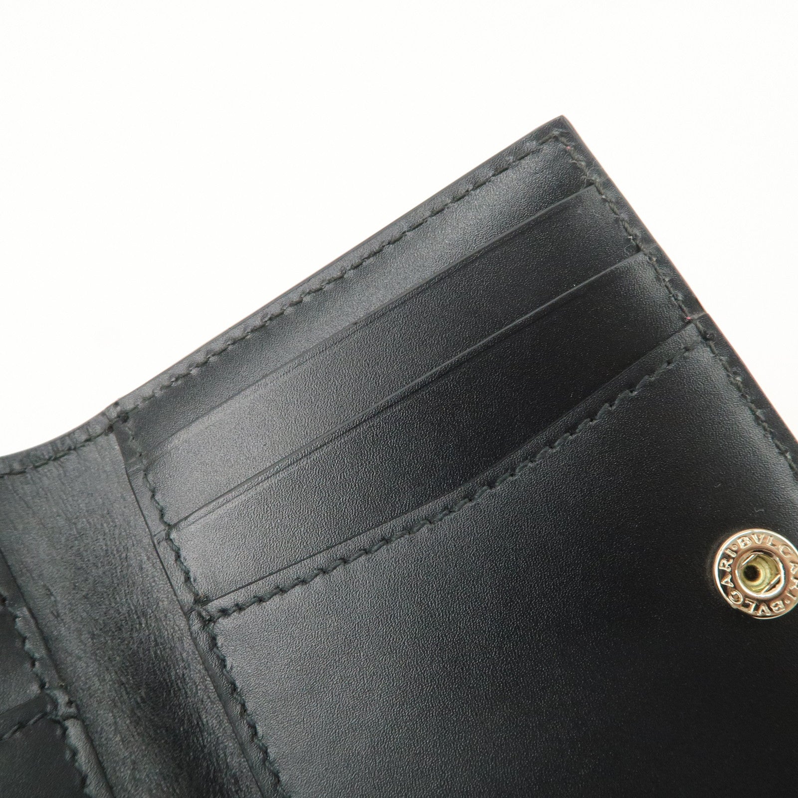 BVLGARI Serpenti Leather Card Case Card Holder Pink