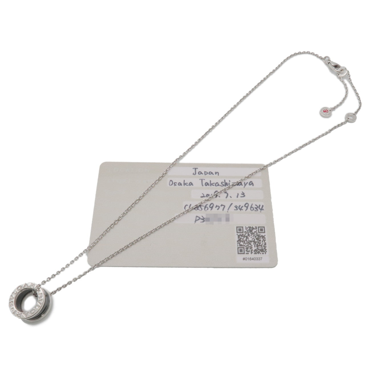 BVLGARI B-Zero1 SavetheChildren Necklace SV925 Ceramic Silver Black