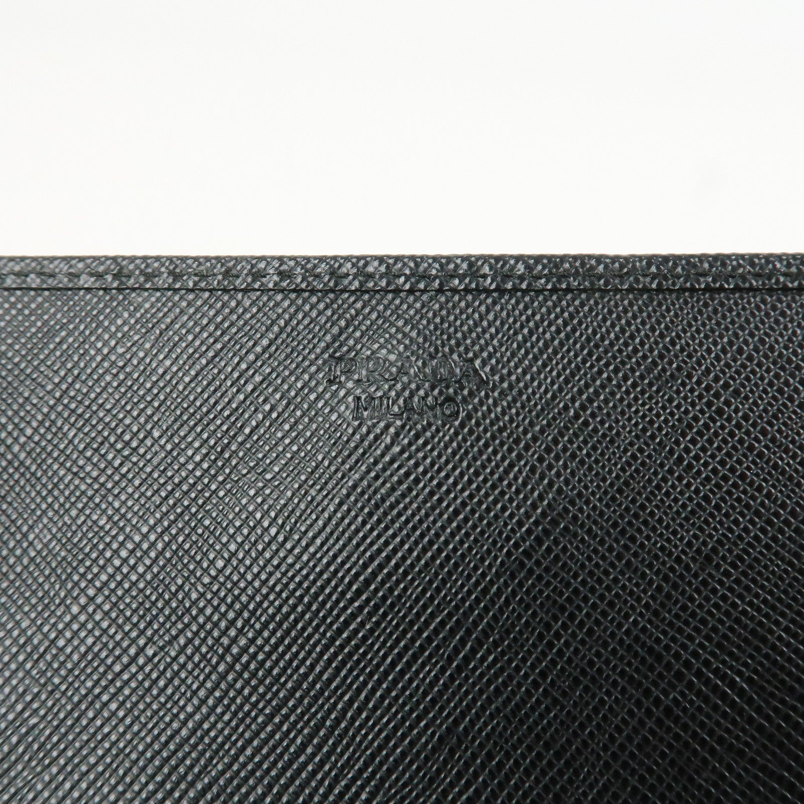 PRADA Logo Leather Chain Wallet WOC Shoulder Wallet Black 1MT290