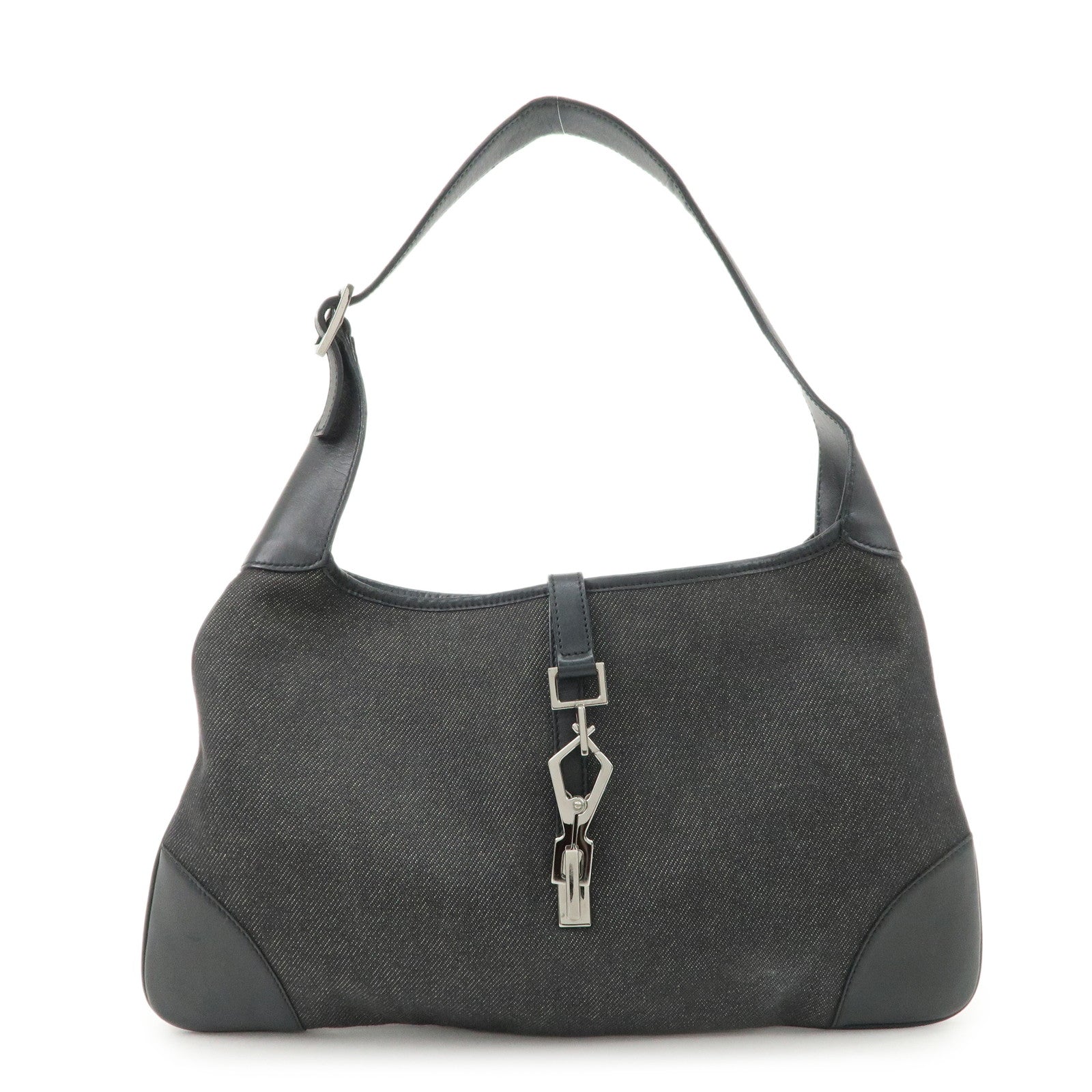 GUCCI Kandensky Denim Leather Shoulder Bag Hand Bag Black 28628