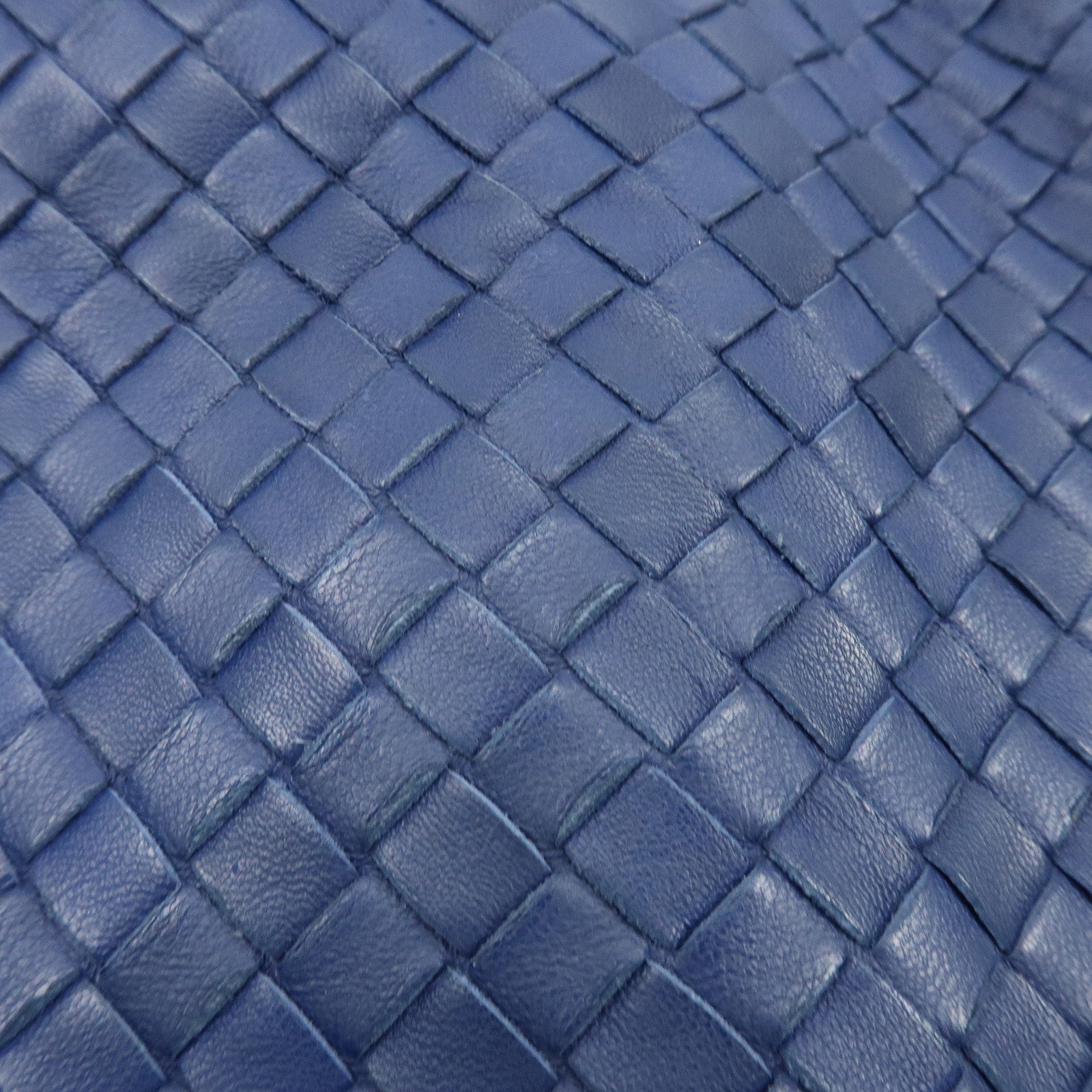 BOTTEGA VENETA Hobo Intrecciato Leather Shoulder Bag Blue 115654