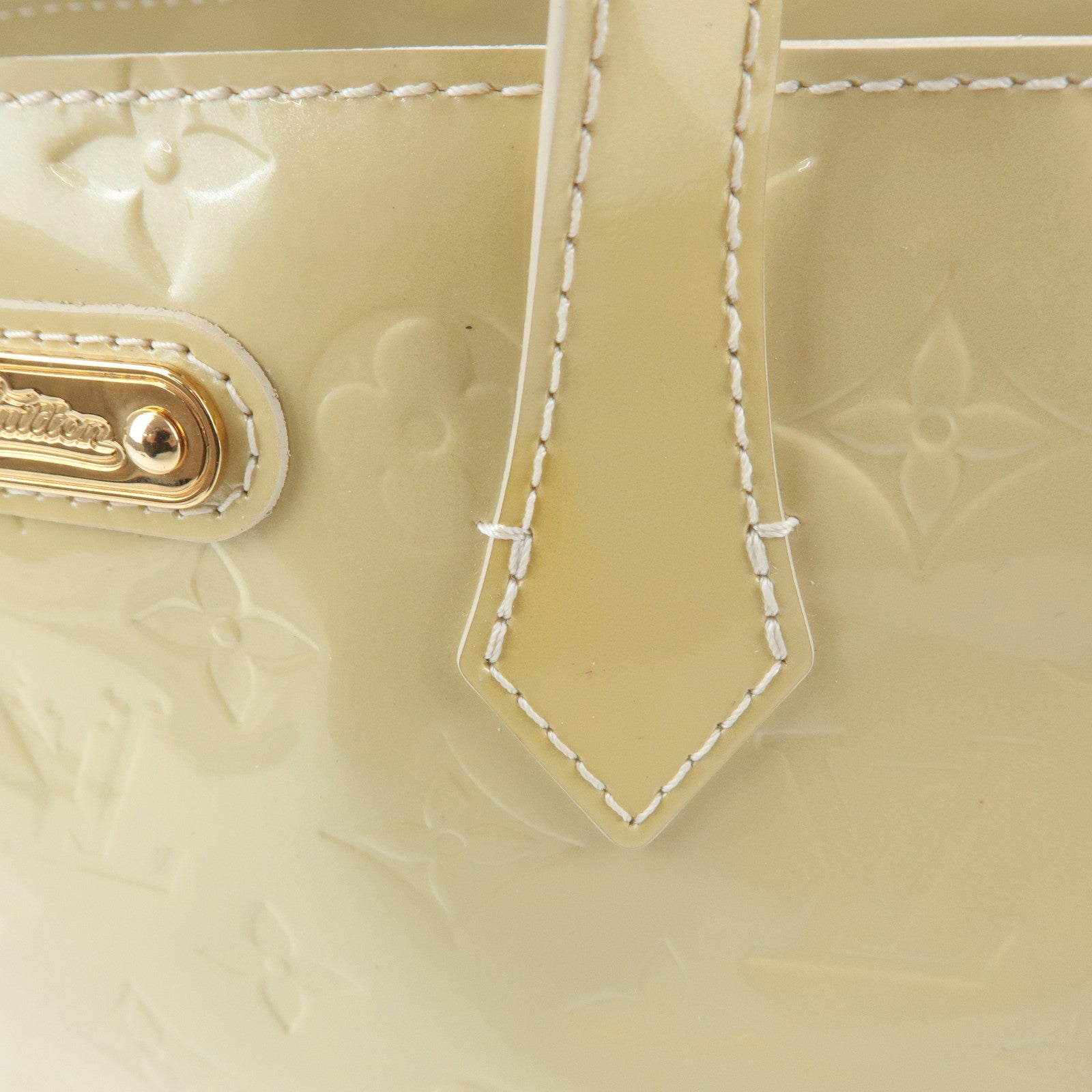 Louis Vuitton Monogram Vernis Wilshire PM Hand Bag Blanc Corail M91452 Used