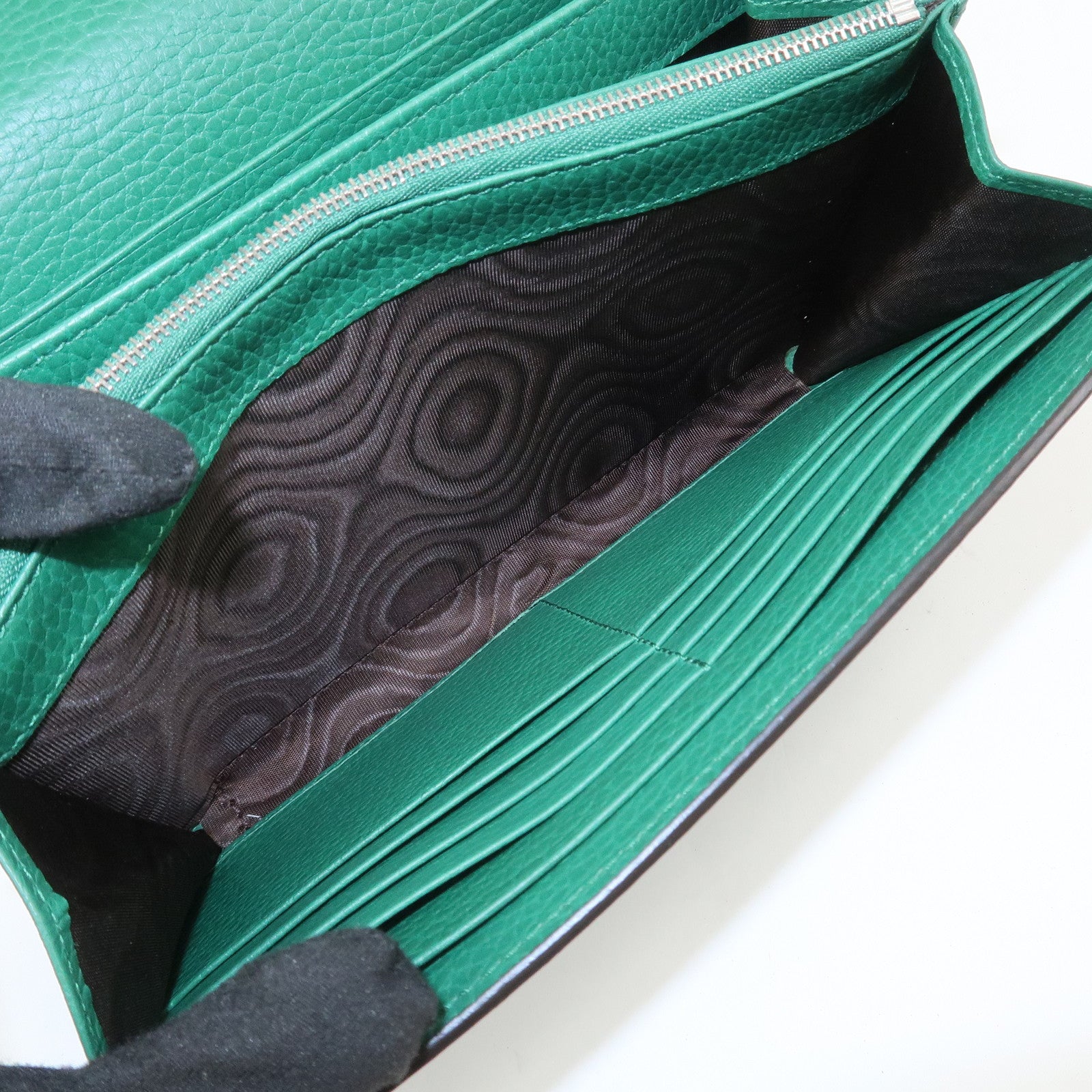 GUCCI Dionysus Leather Chain Wallet Shoulder Bag Green 401231