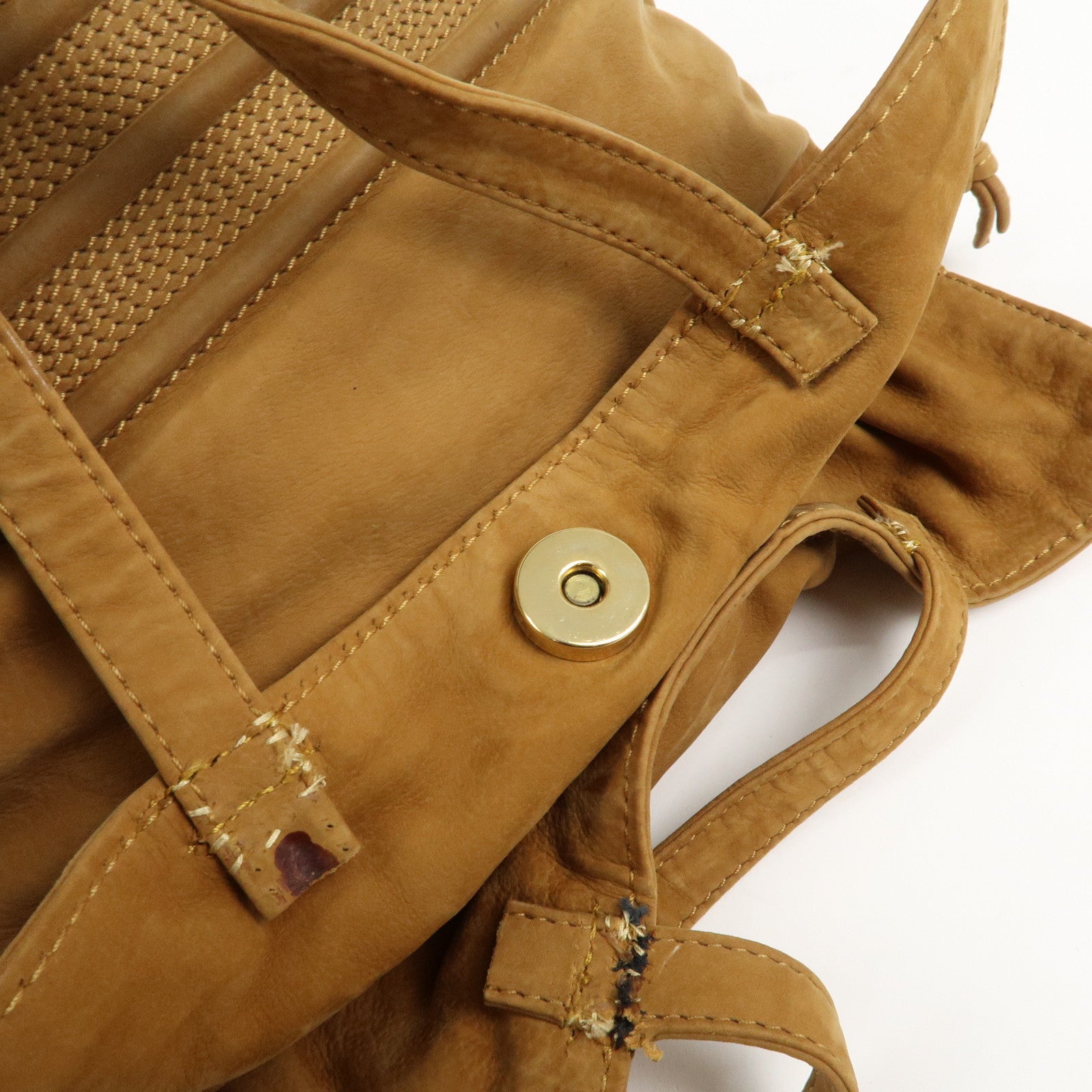 LOEWE Anagram Suede Drawstring Hand Bag Brown