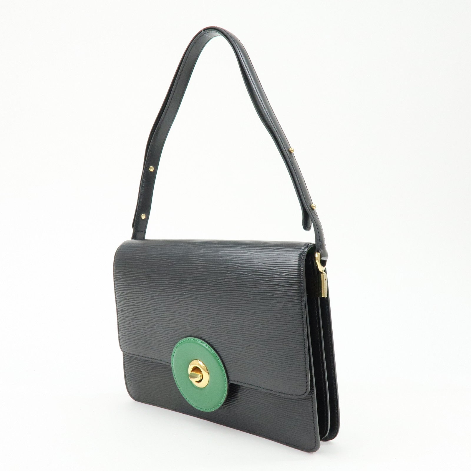 Louis Vuitton Epi Free Run Shoulder Bag Noir Borneo Green M52414