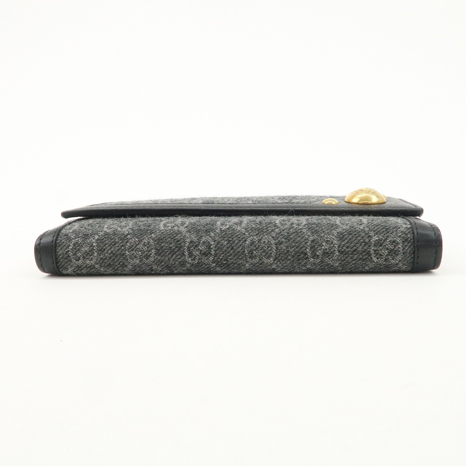 GUCCI Interlocking G Leather GG Wool Long Bi-fold Wallet 269903 Used