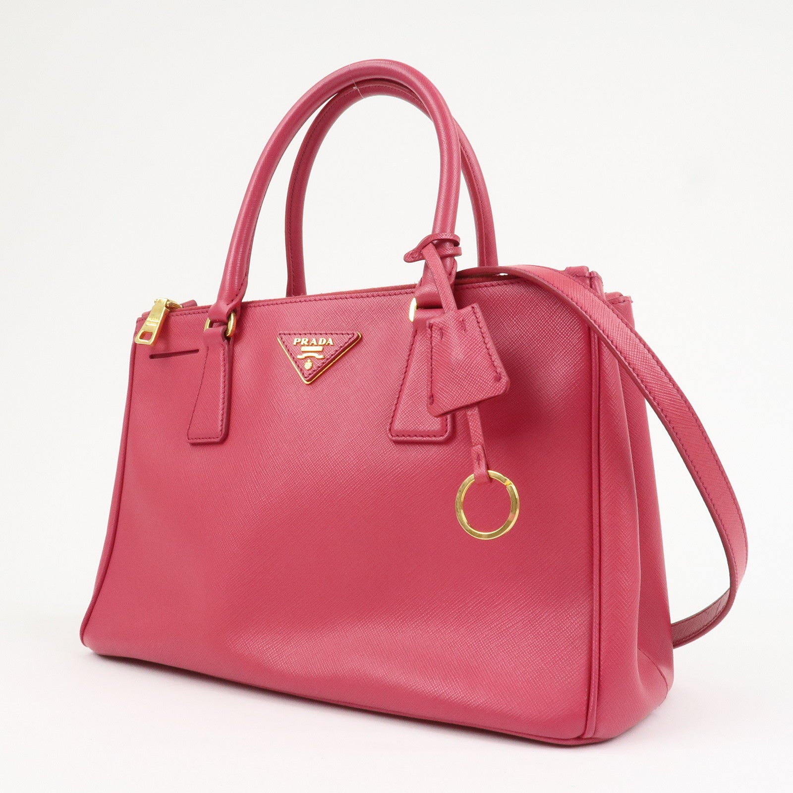 PRADA Saffiano Leather Galleria 2Way Hand Shoulder Bag Pink 1BA863