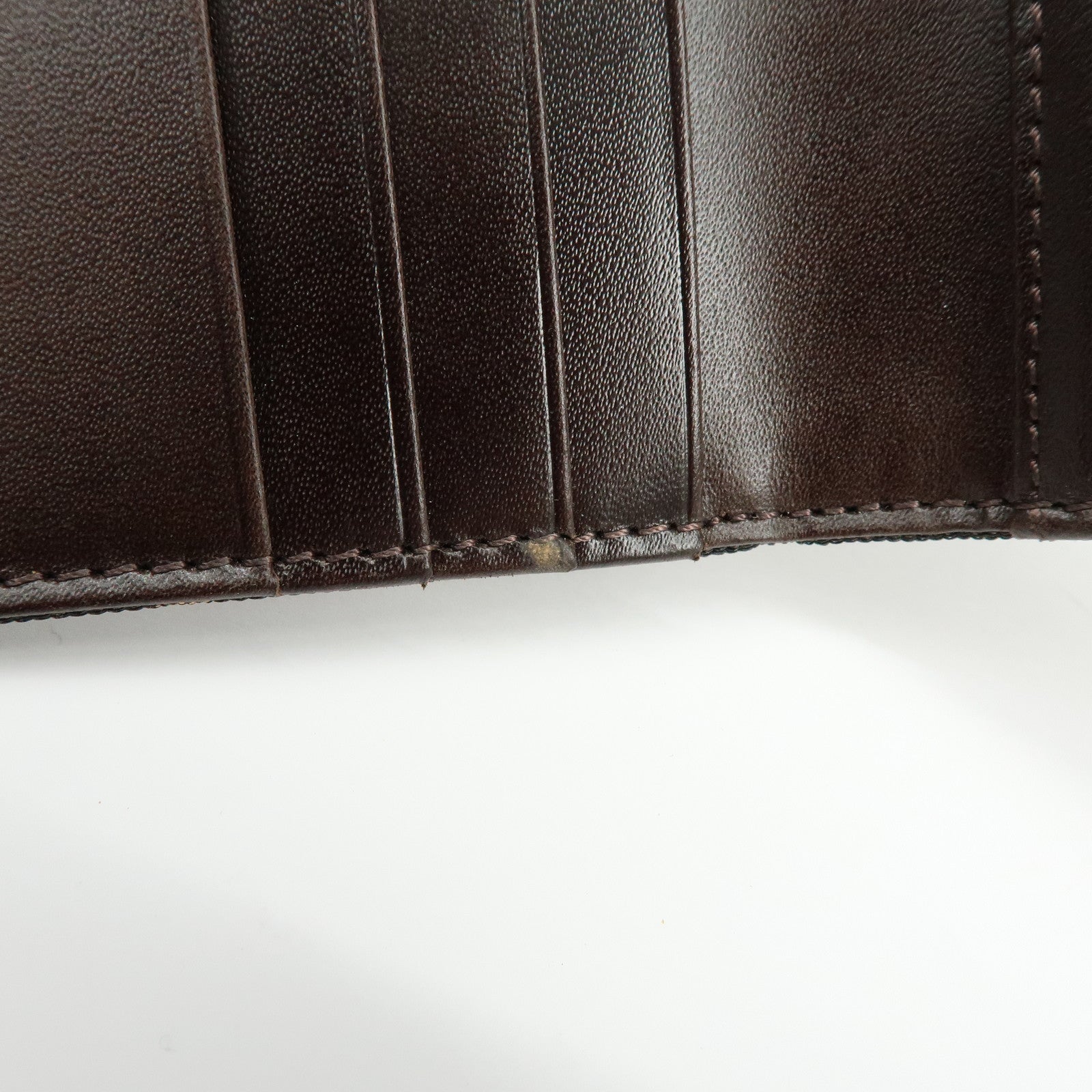 FENDI Zucca Canvas Leather Bi-fold Compact Wallet Brown 8M0033