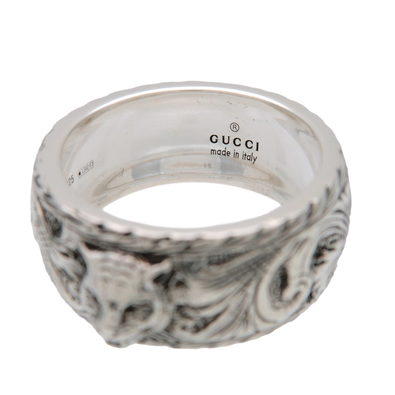 GUCCI Arabesque Ring SV925 Silver #19 US8.5 EU58 HK19.5