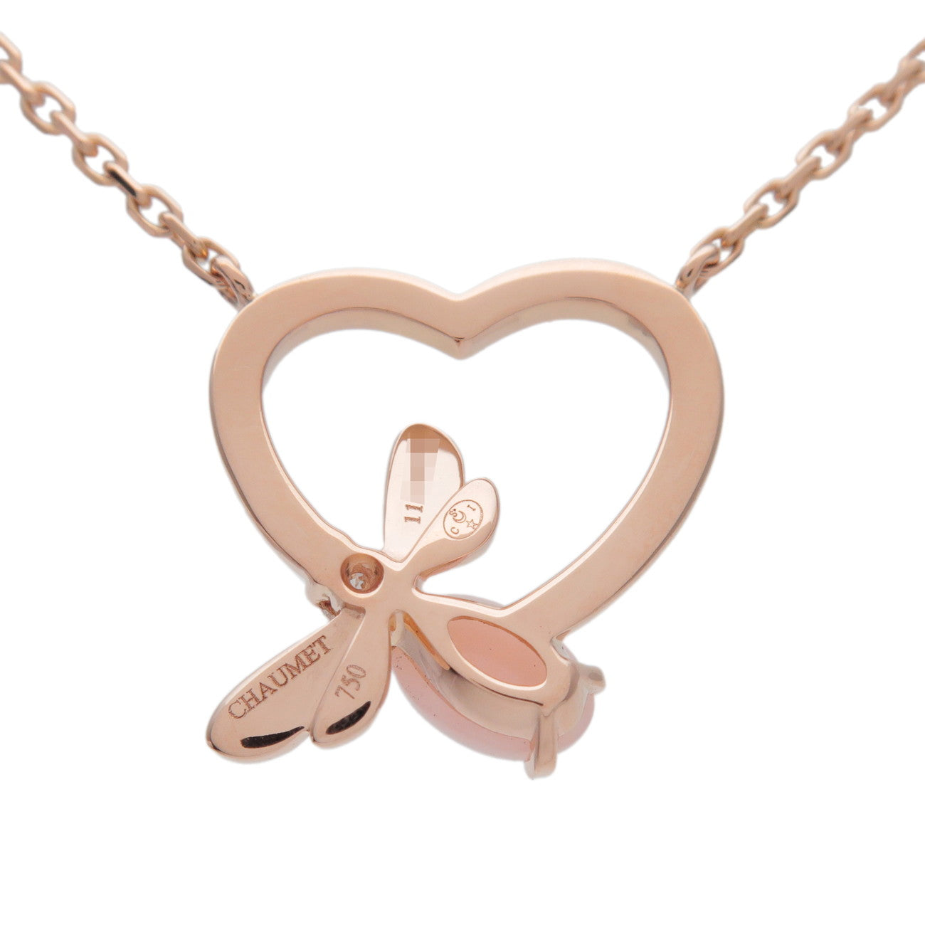 CHAUMET Attrape Moi Diamond Pink Opal Necklace K18 750PG Rose Gold