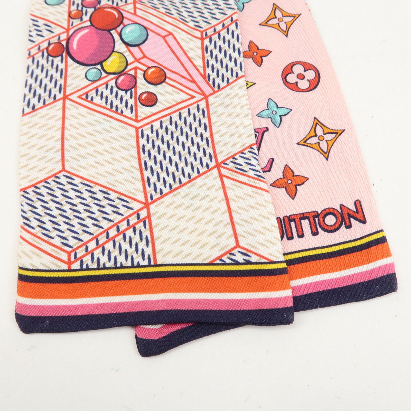 Louis Vuitton Bandeau Damier Pop-up Silk 100% Scarf Pink M77697