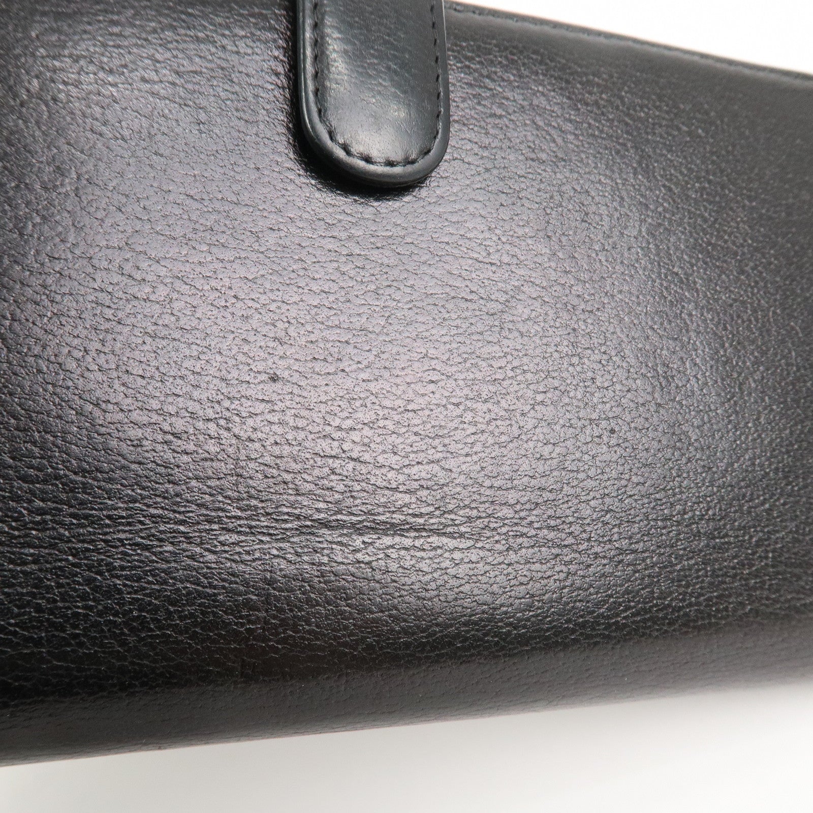 CHANEL Camellia COCO Mark Leather Bi-fold Long Wallet Black