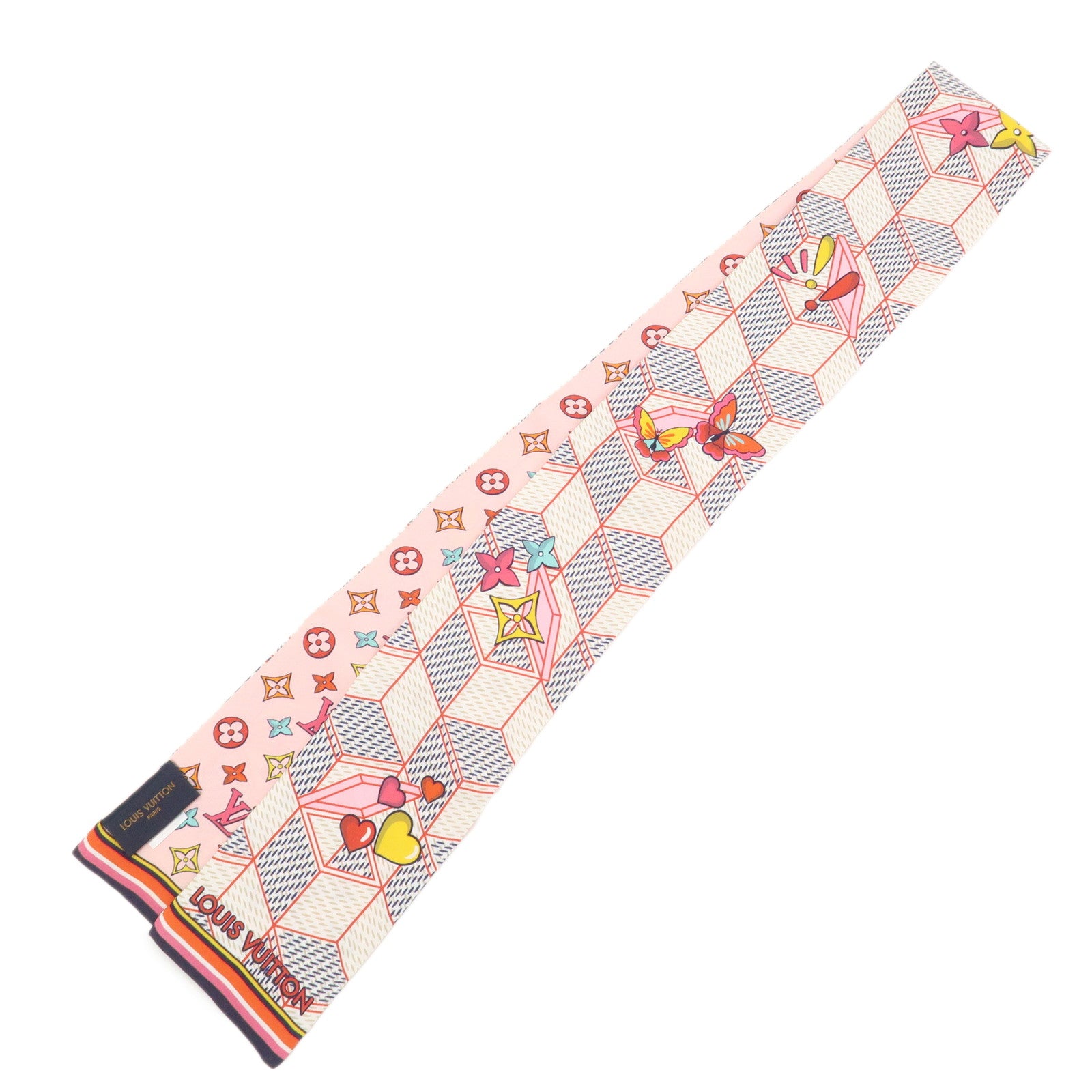 Louis Vuitton Bandeau Damier Pop-up Silk 100% Scarf Pink M77697