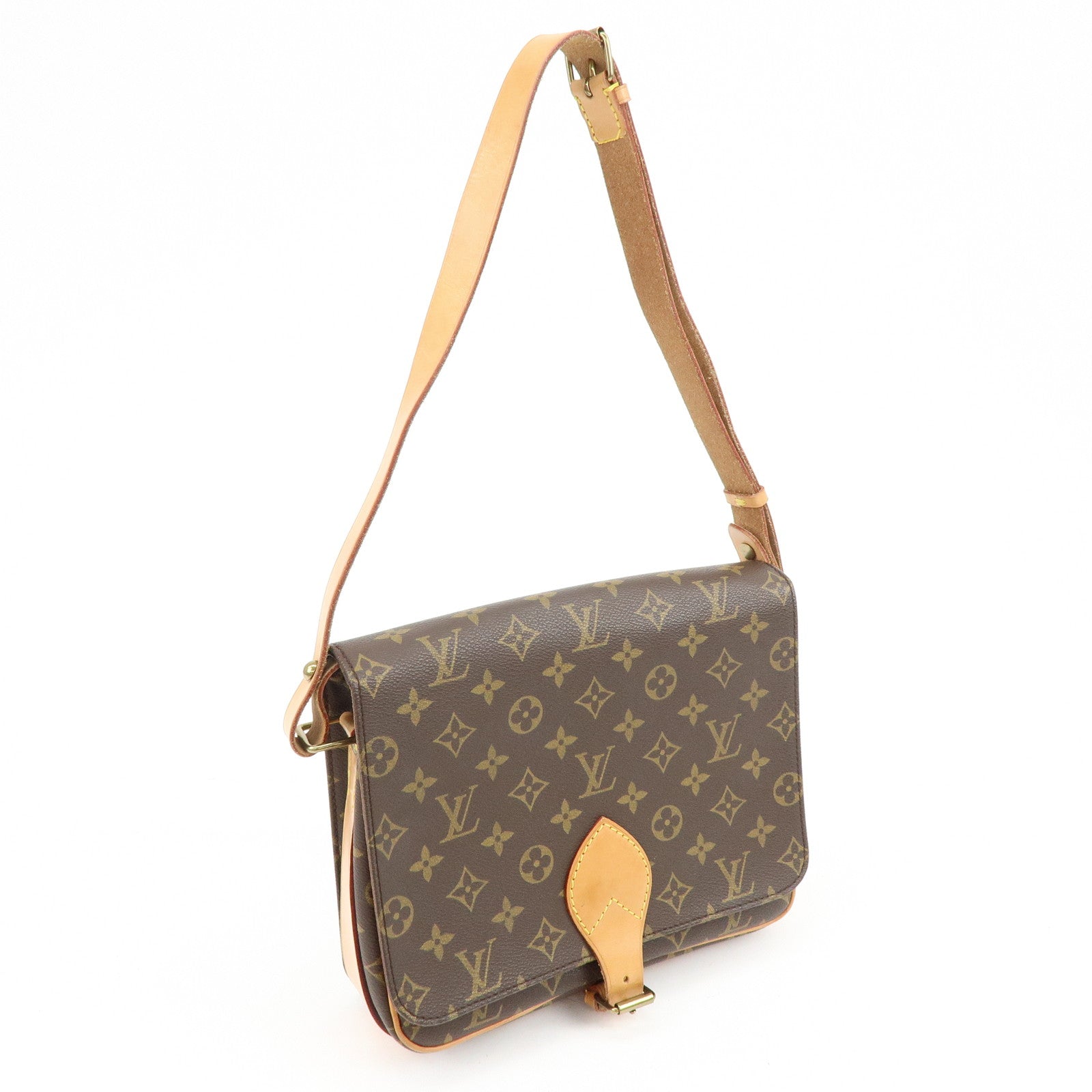 Louis Vuitton Monogram Cartouchiere GM Shoulder Bag Brown M51252