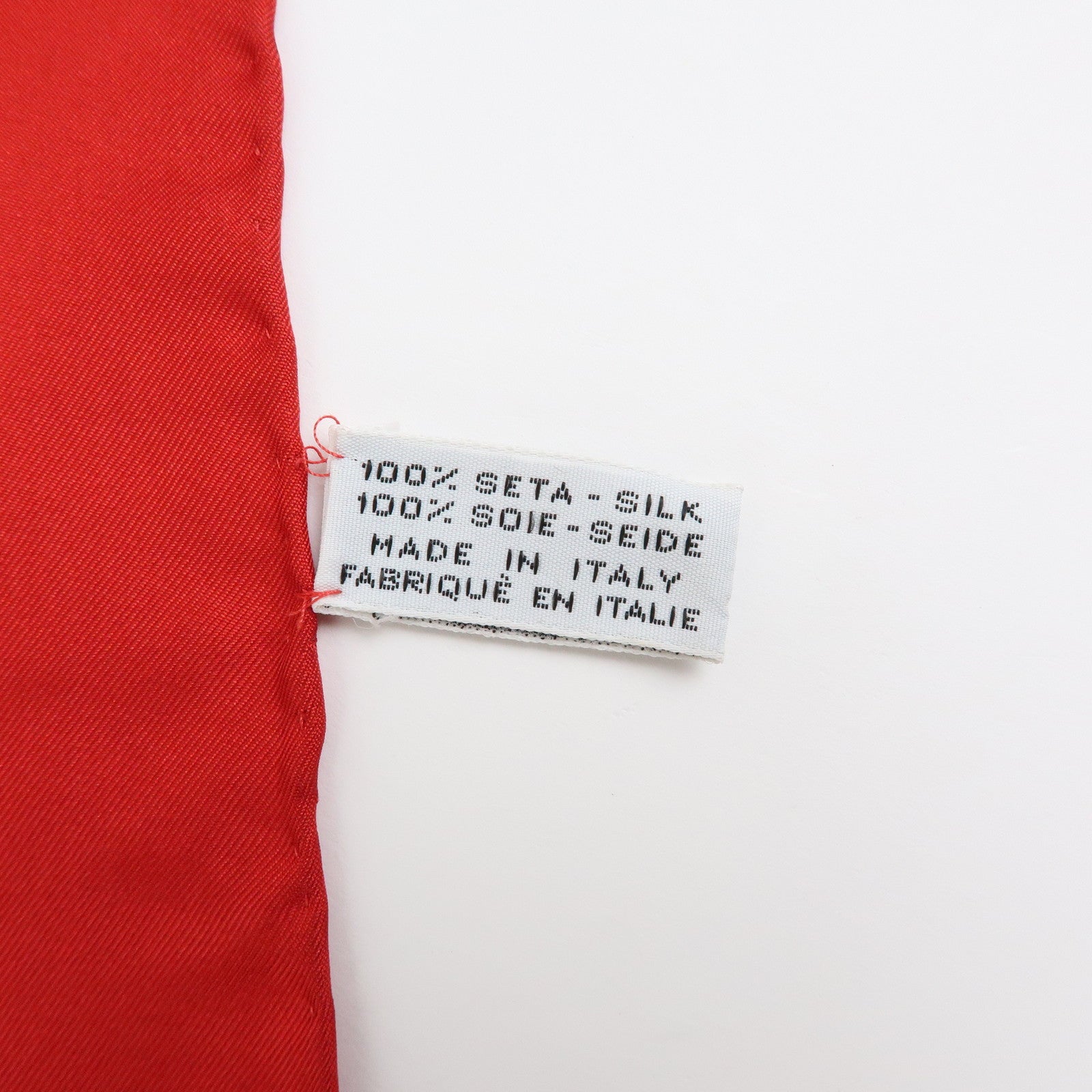 CHANEL Silk 100% Scarf Matelasse Bag Motif Red White