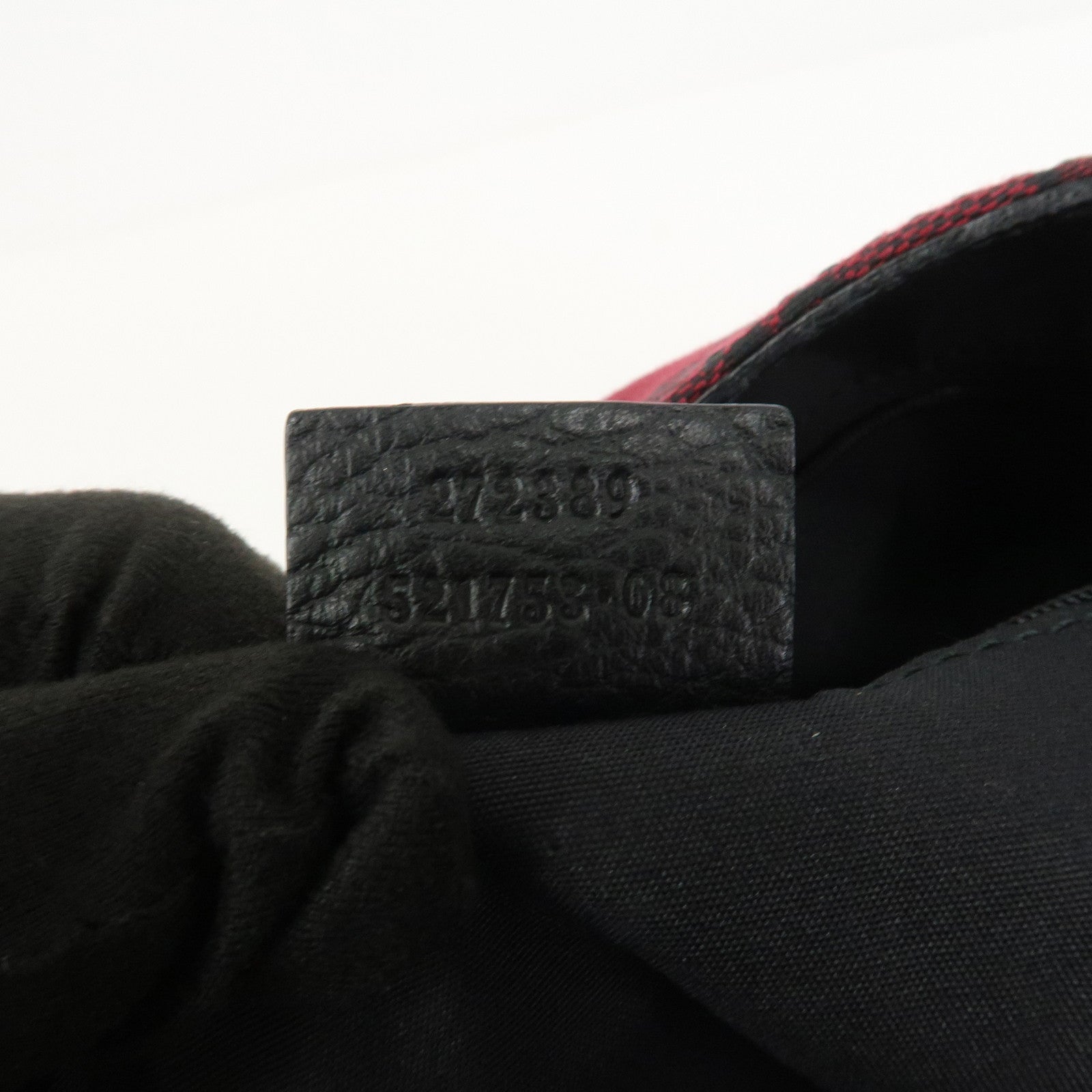 GUCCI GG Canvas Leather Shoulder Bag Red Black 272389