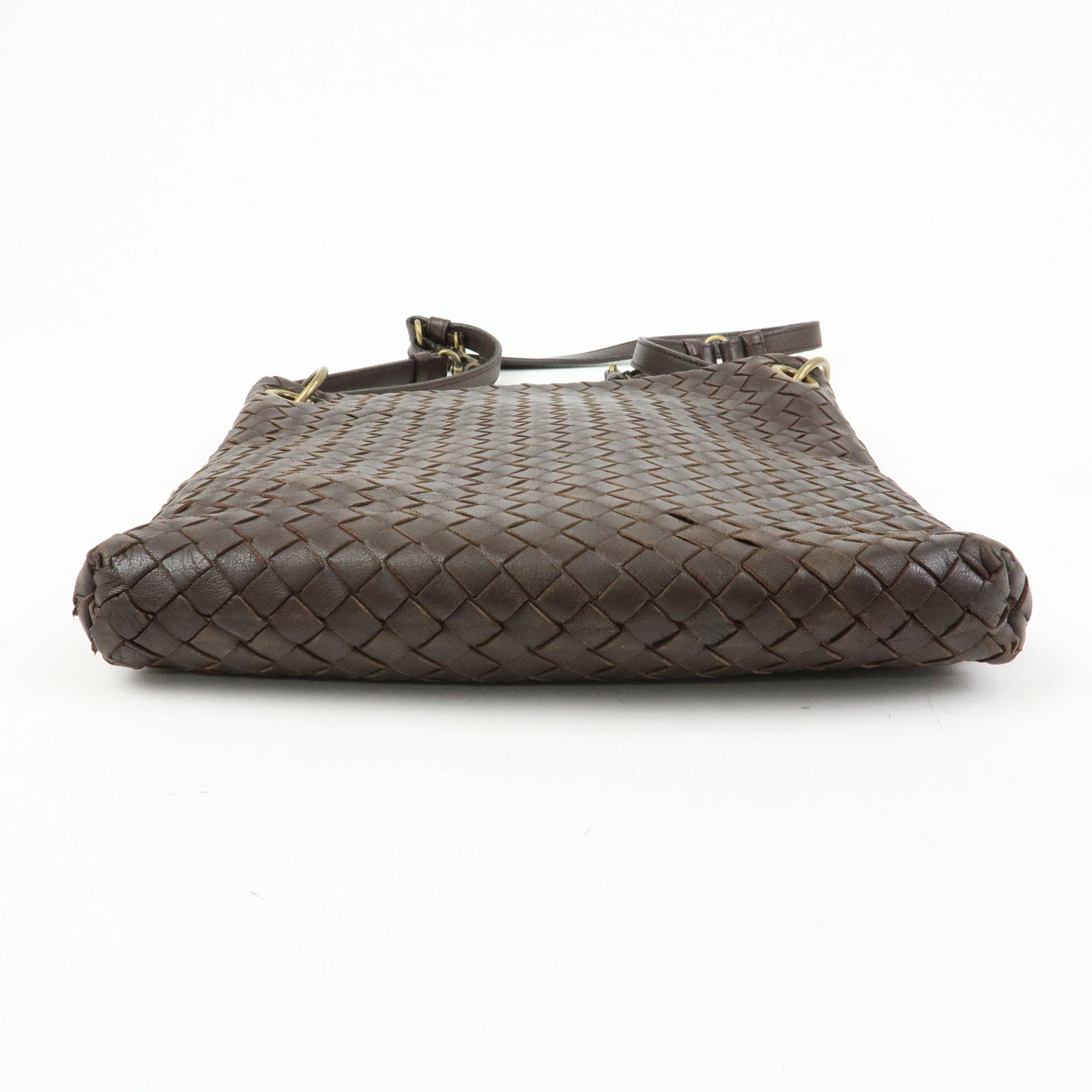 BOTTEGA VENETA Intrecciato Leather Shoulder Bag Brown 179330