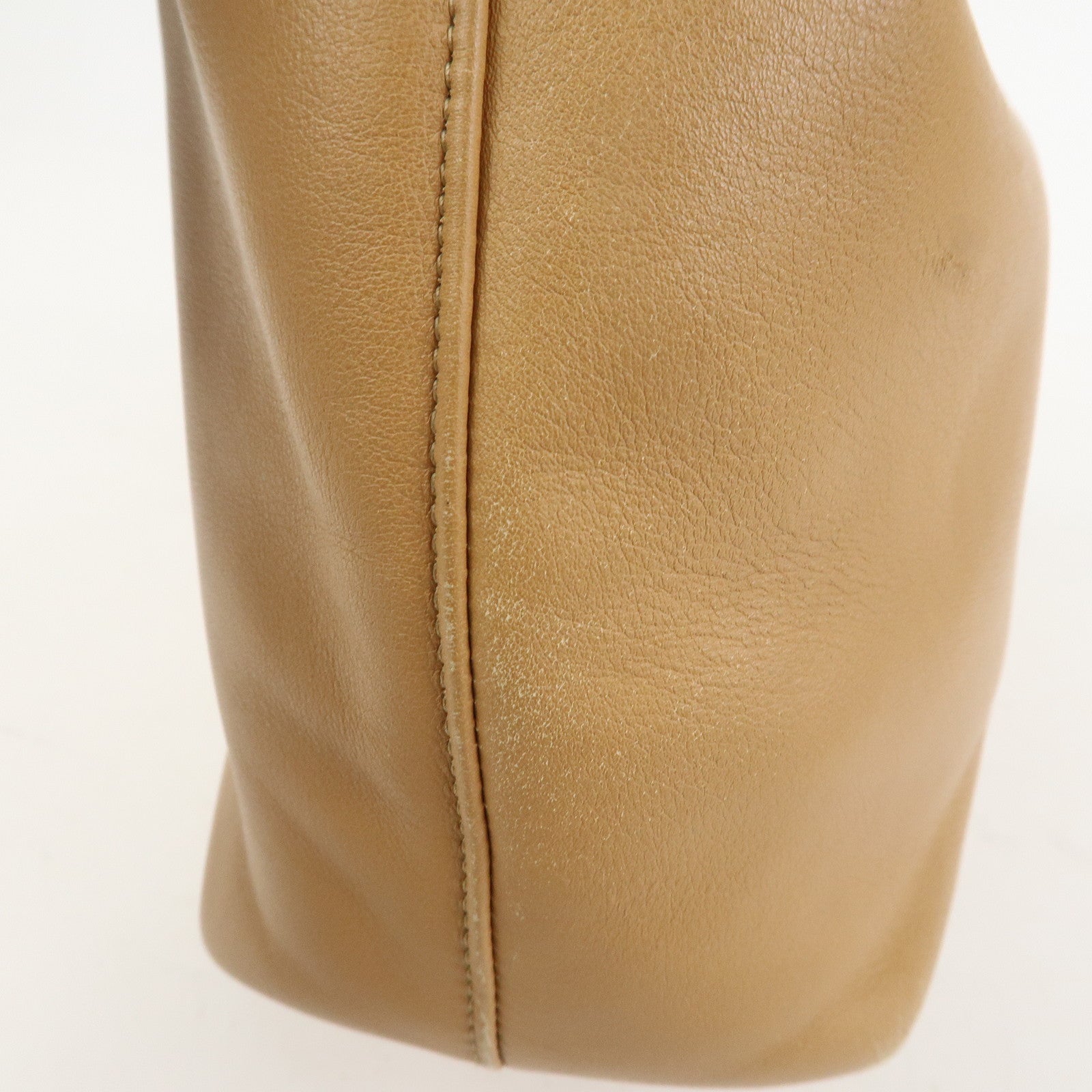Christian Dior Maris Pearl Leather Hand Bag Light Brown