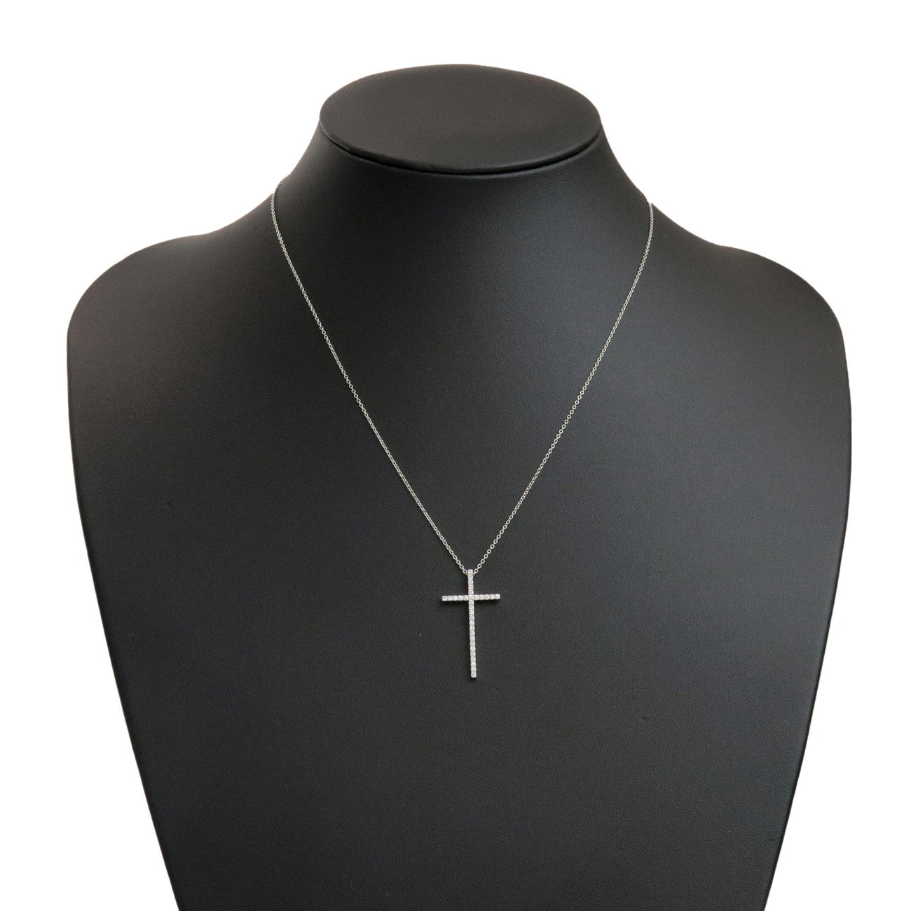 Tiffany & Co Metro Cross Diamond Necklace K18 750WG White Gold