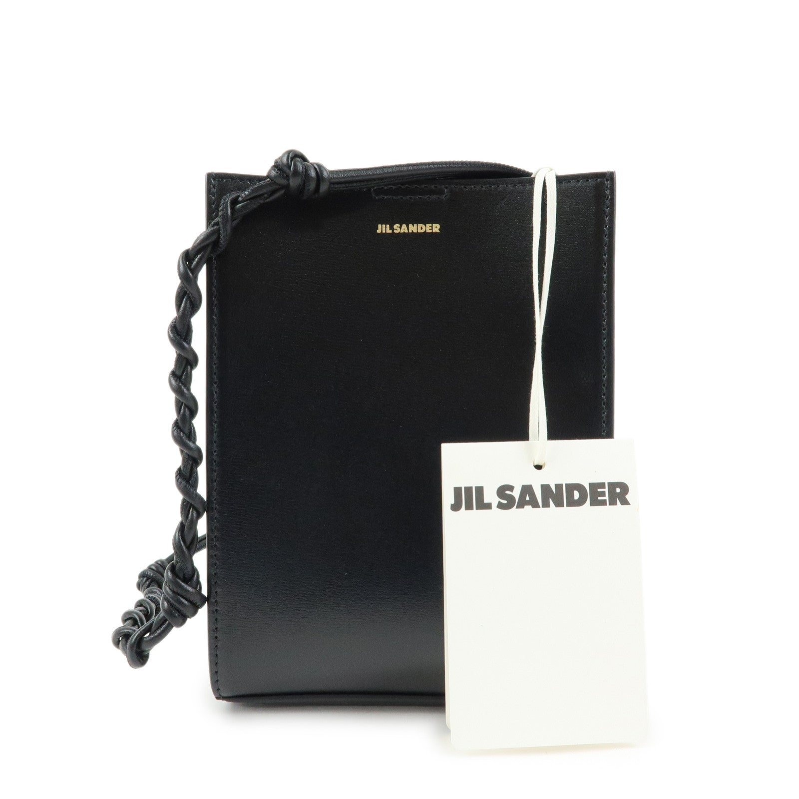 JIL SANDER Tangle Leather Small Shoulder Bag Crossbody Bag Black