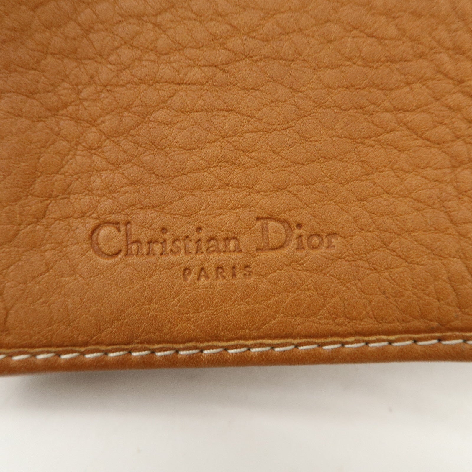 Christian Dior Leather Saddle Long Bi-fold Wallet Brown