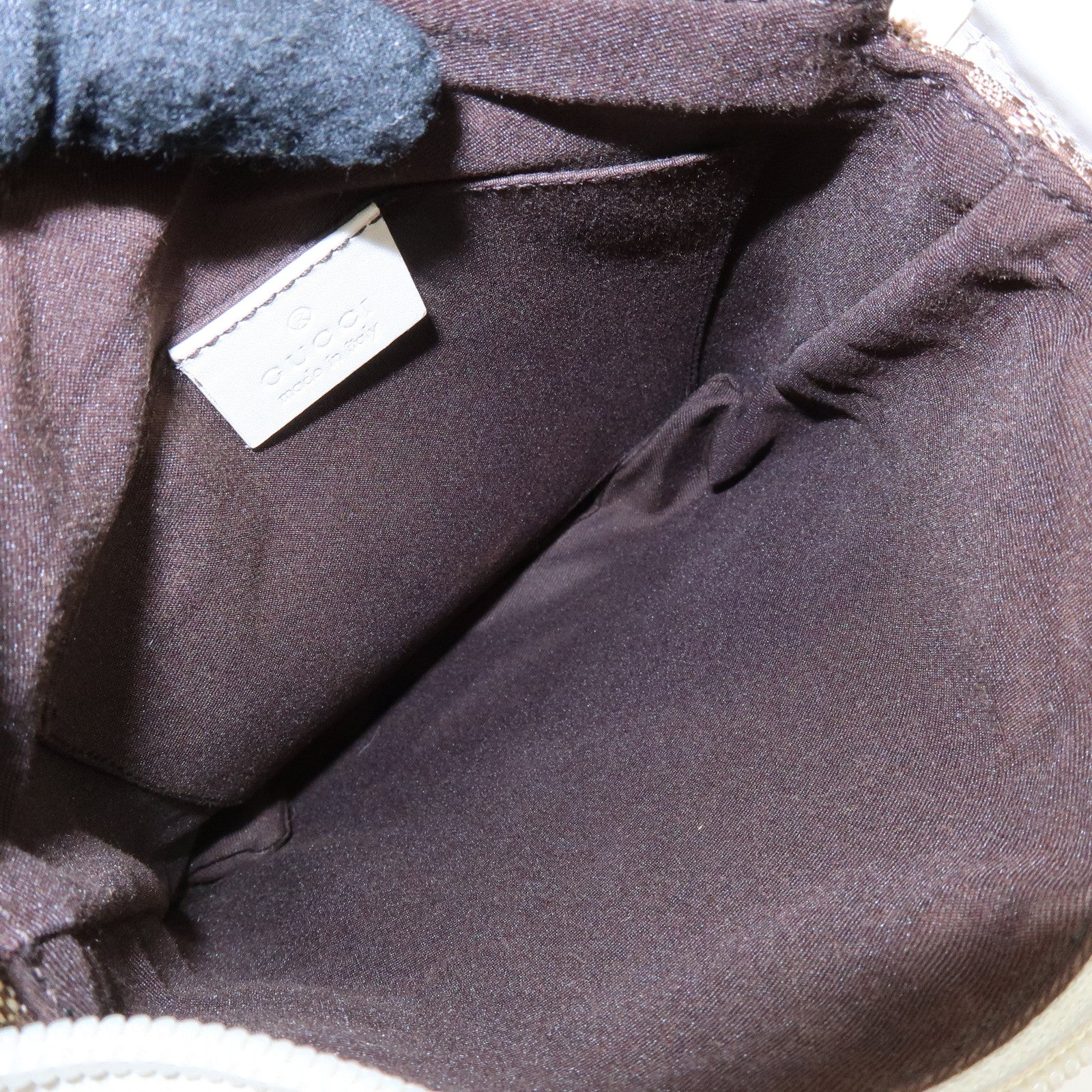 GUCCI GG Canvas Leather Shoulder Crossbody Bag Brown Ivory 147671