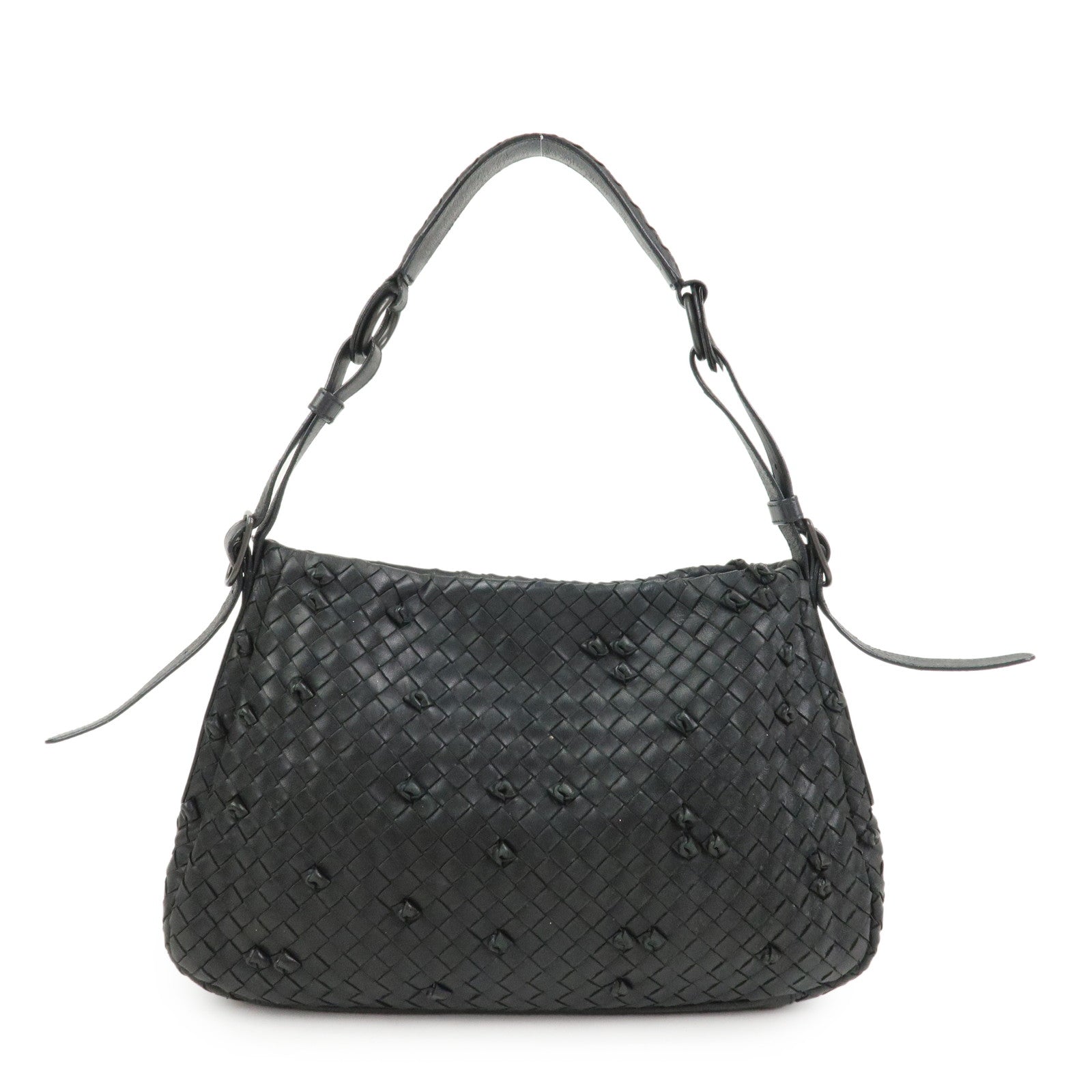 BOTTEGA VENETA Intrecciato Shoulder Bag Hand Bag Black 125580