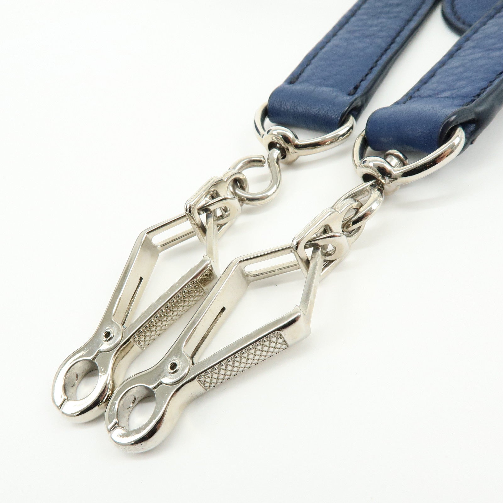 MIU MIU Leather 2Way Bag Hand Bag Shoulder Crossbody Bag Blue