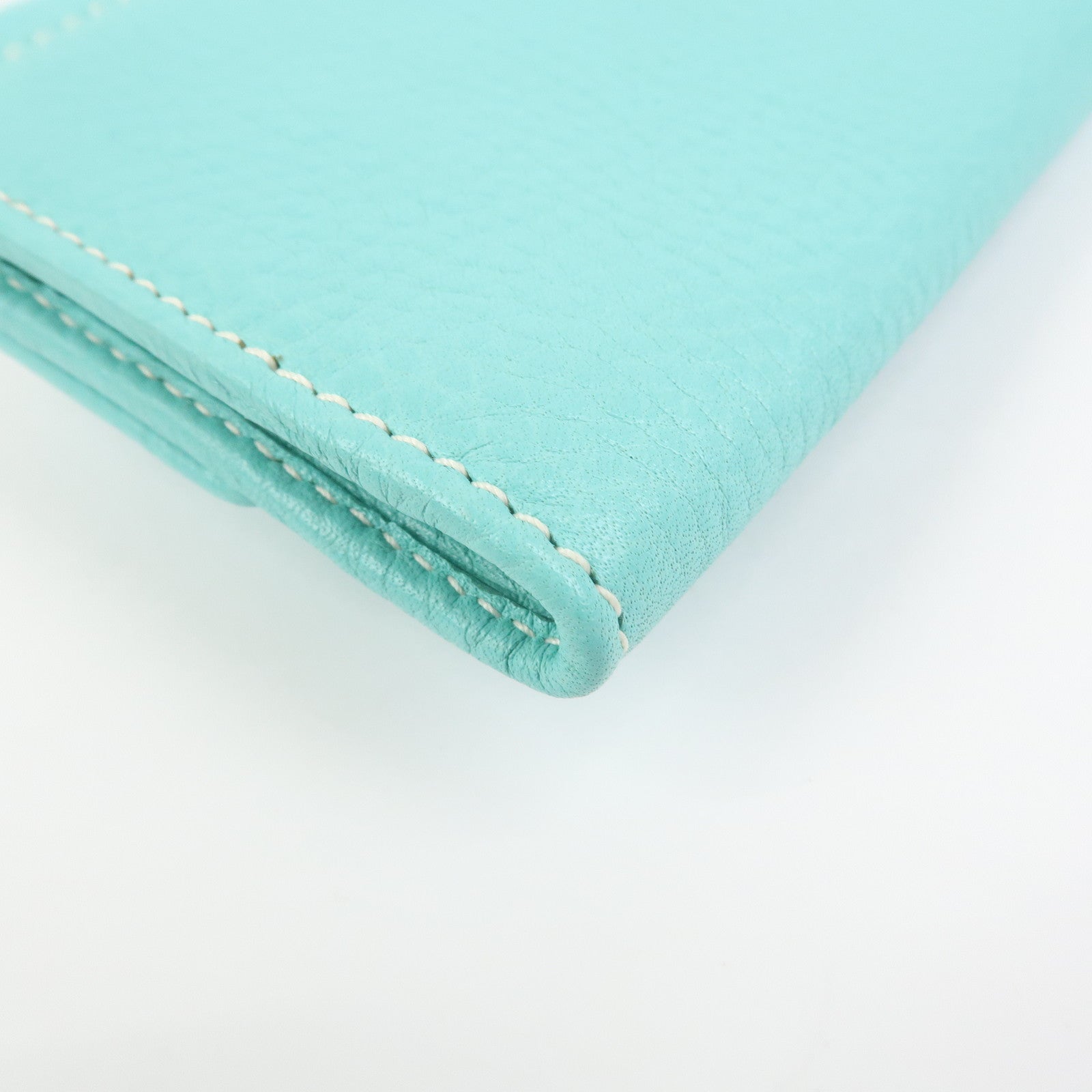 Tiffany & Co Leather Compact Bi-fold Wallet Tiffany Light Blue