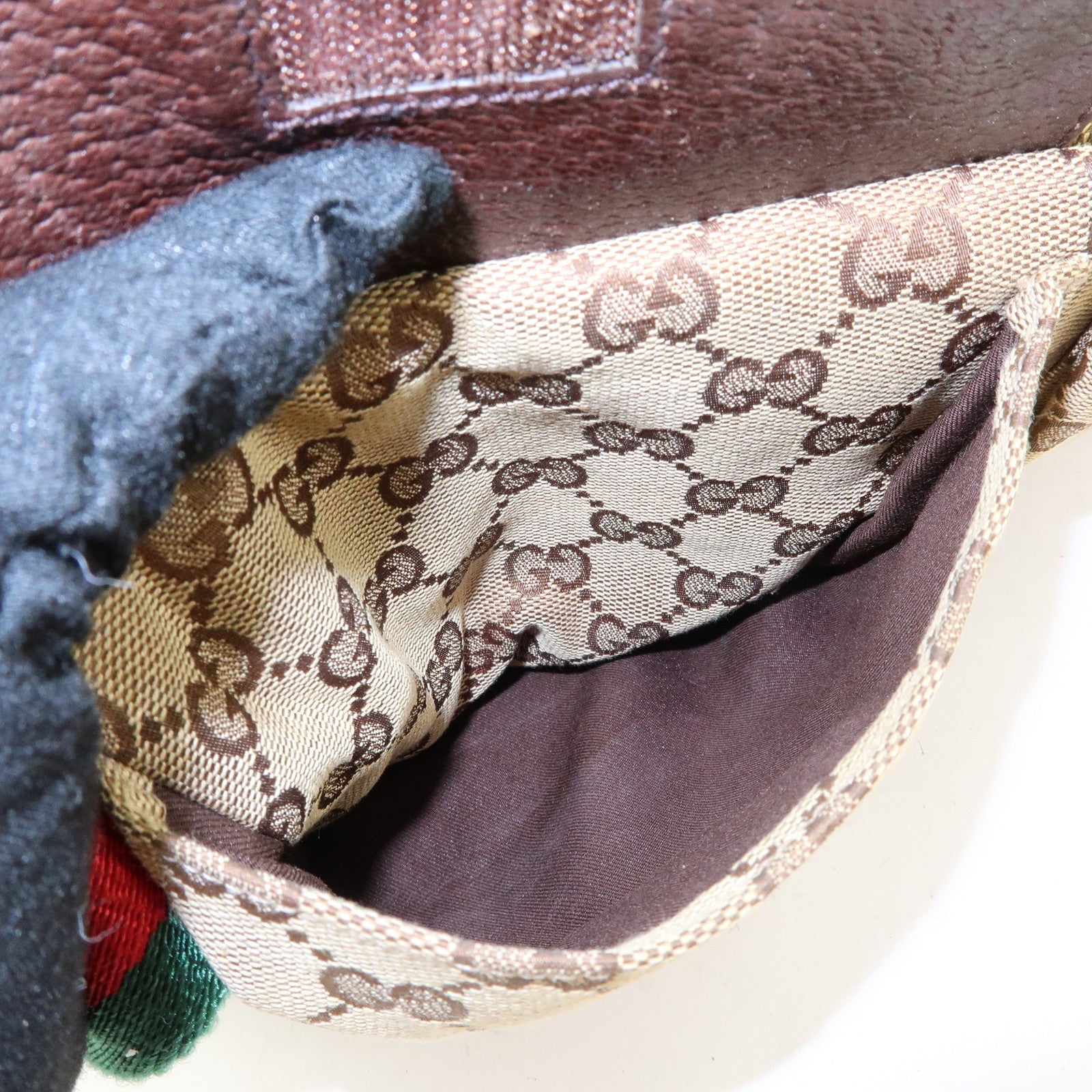 GUCCI GG Canvas Leather Waist Bag Crossbody Bag Beige Brown 28566
