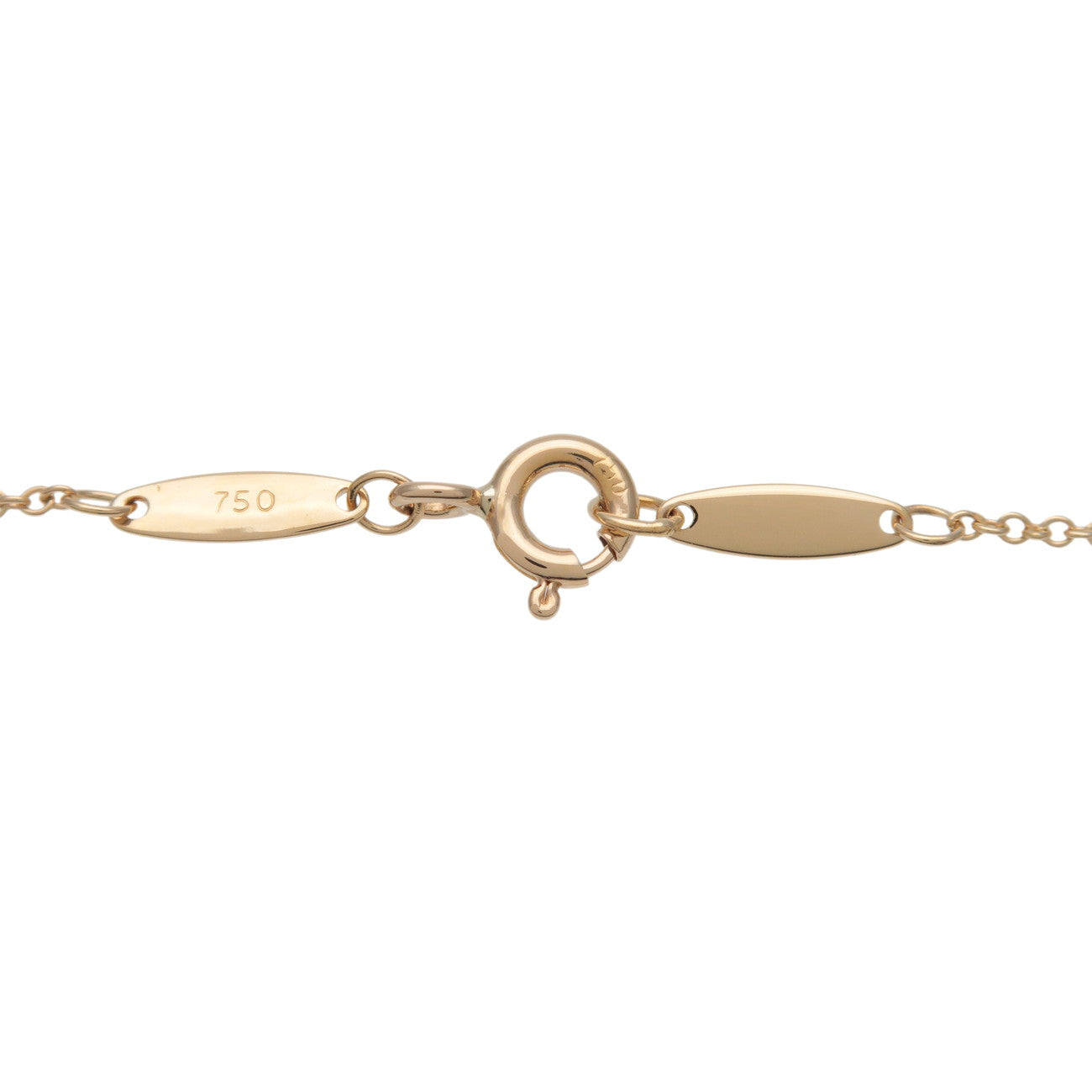 Tiffany & Co By The Yard 1P Diamond Necklace K18 750YG Yellow Gold