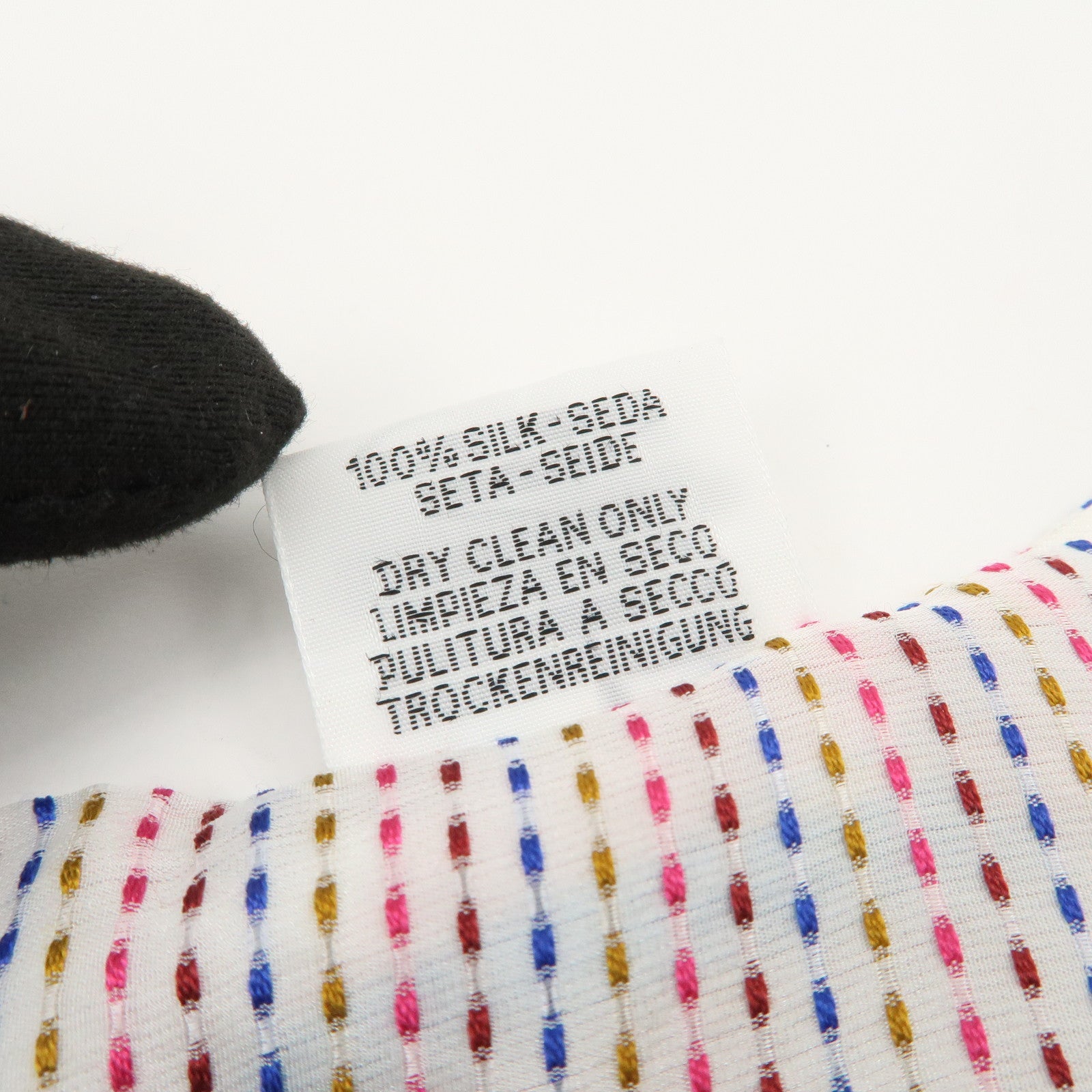 HERMES Twilly Silk 100％ Scarf BRIDES de GALA White Multicolor