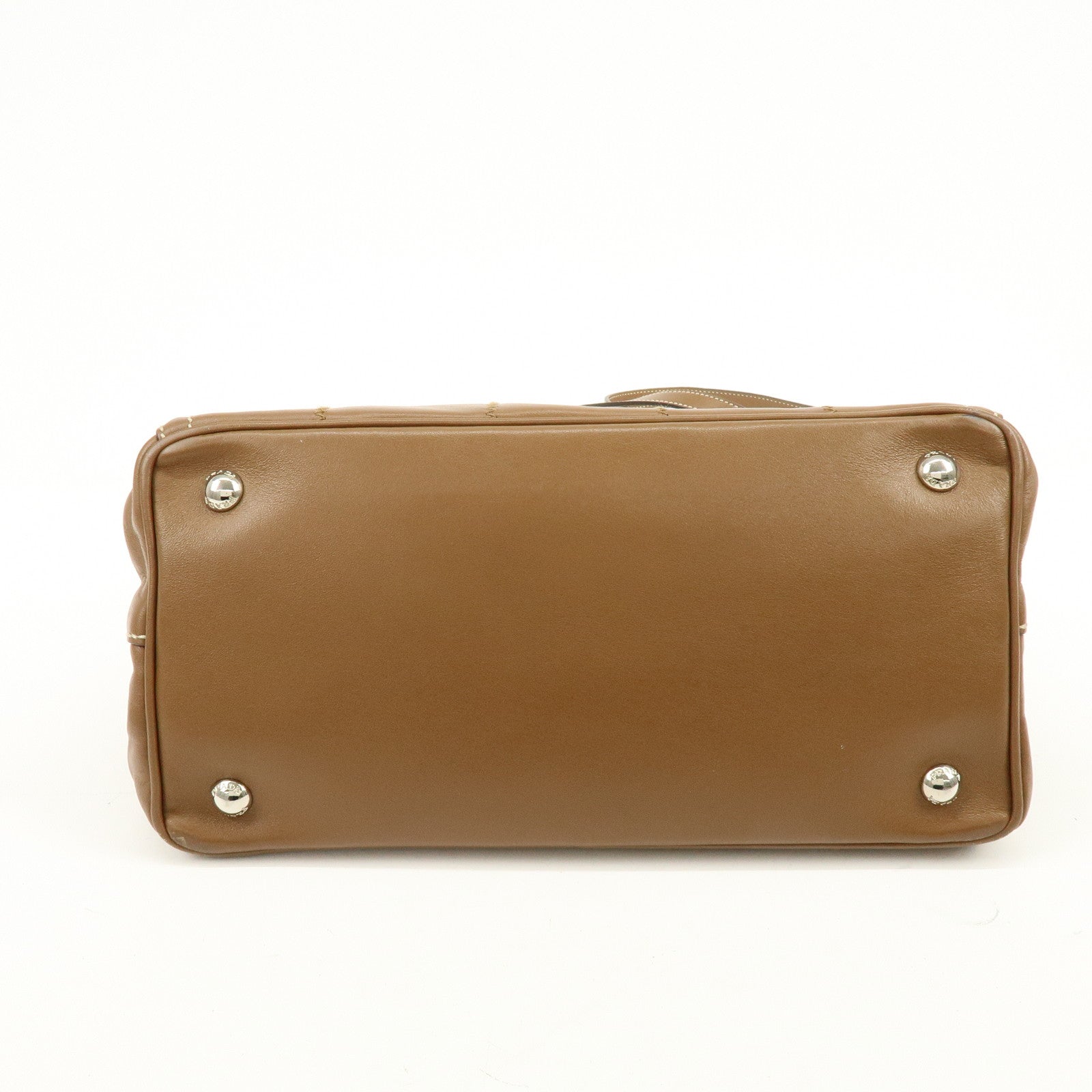 PRADA Canapa Triangle Logo 2Way Bag Shoulder Hand Bag Brown 1BG900