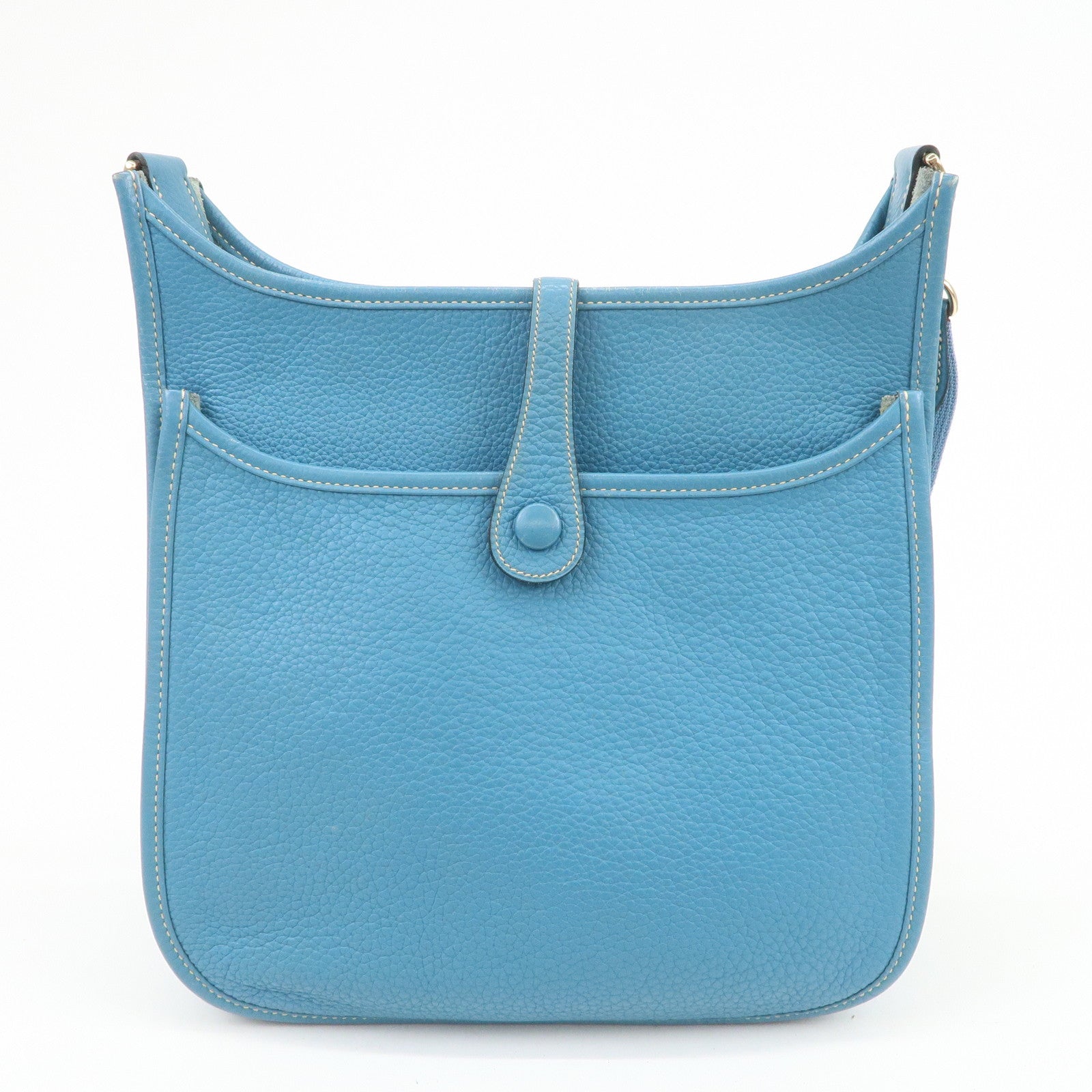 HERMES Taurillon Clemence Canvas Evelyne 3PM L Stamped Shoulder Bag