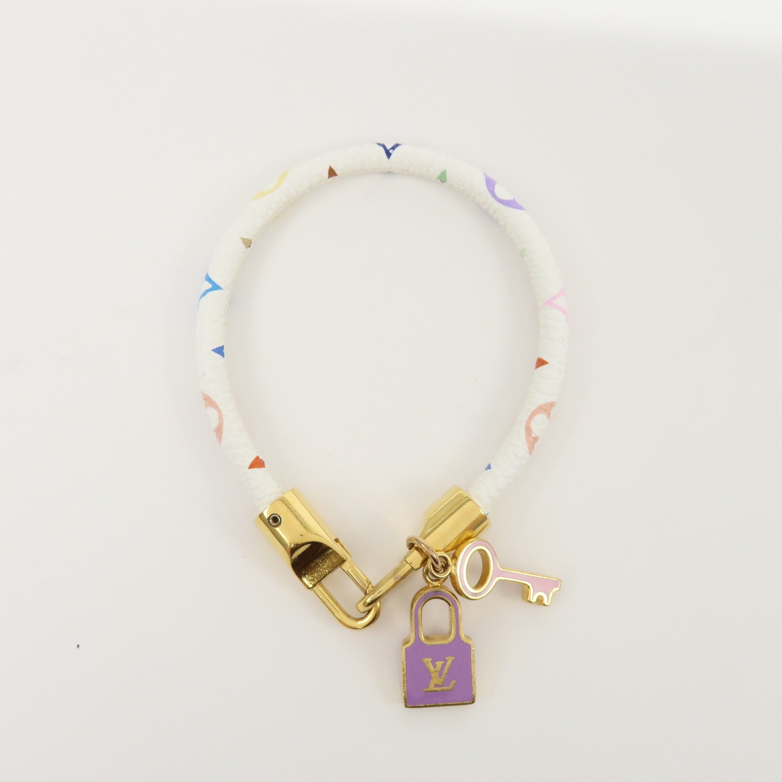 Louis Vuitton Lockit Monogram Multicolor Canvas Bracelet M6604F