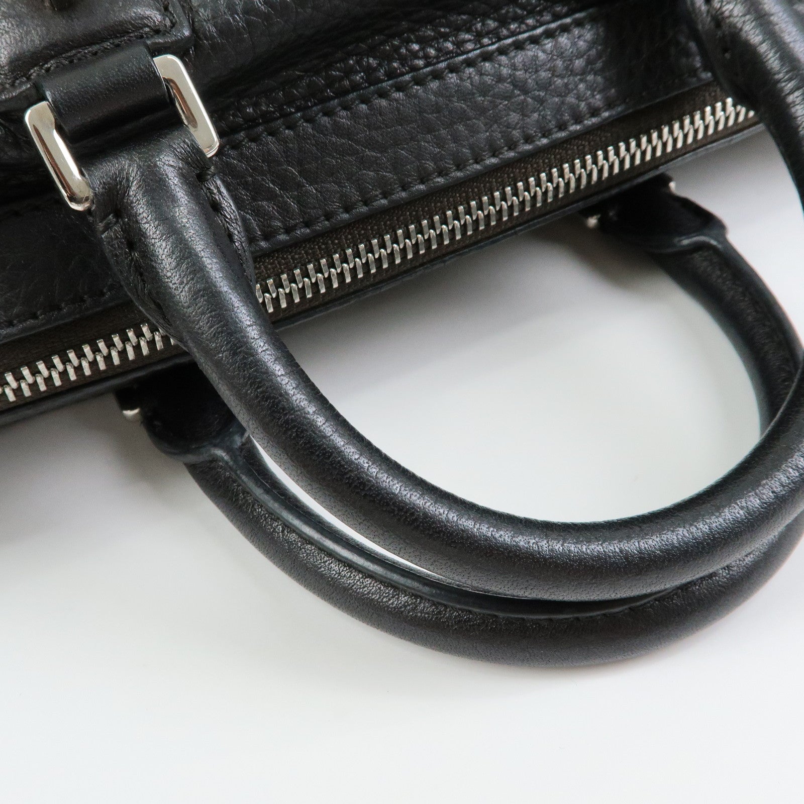 LOEWE Anagram Calf Leather Hand Bag Mini Boston Bag Black