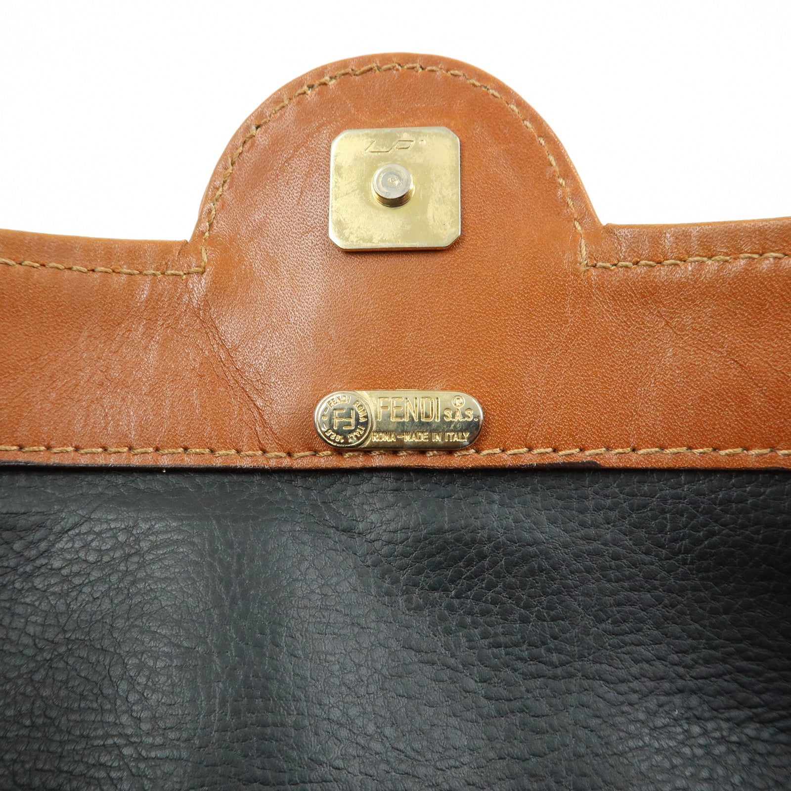 FENDI Zucca PVC Coated Canvas Leather Clutch Bag Brown 2487133
